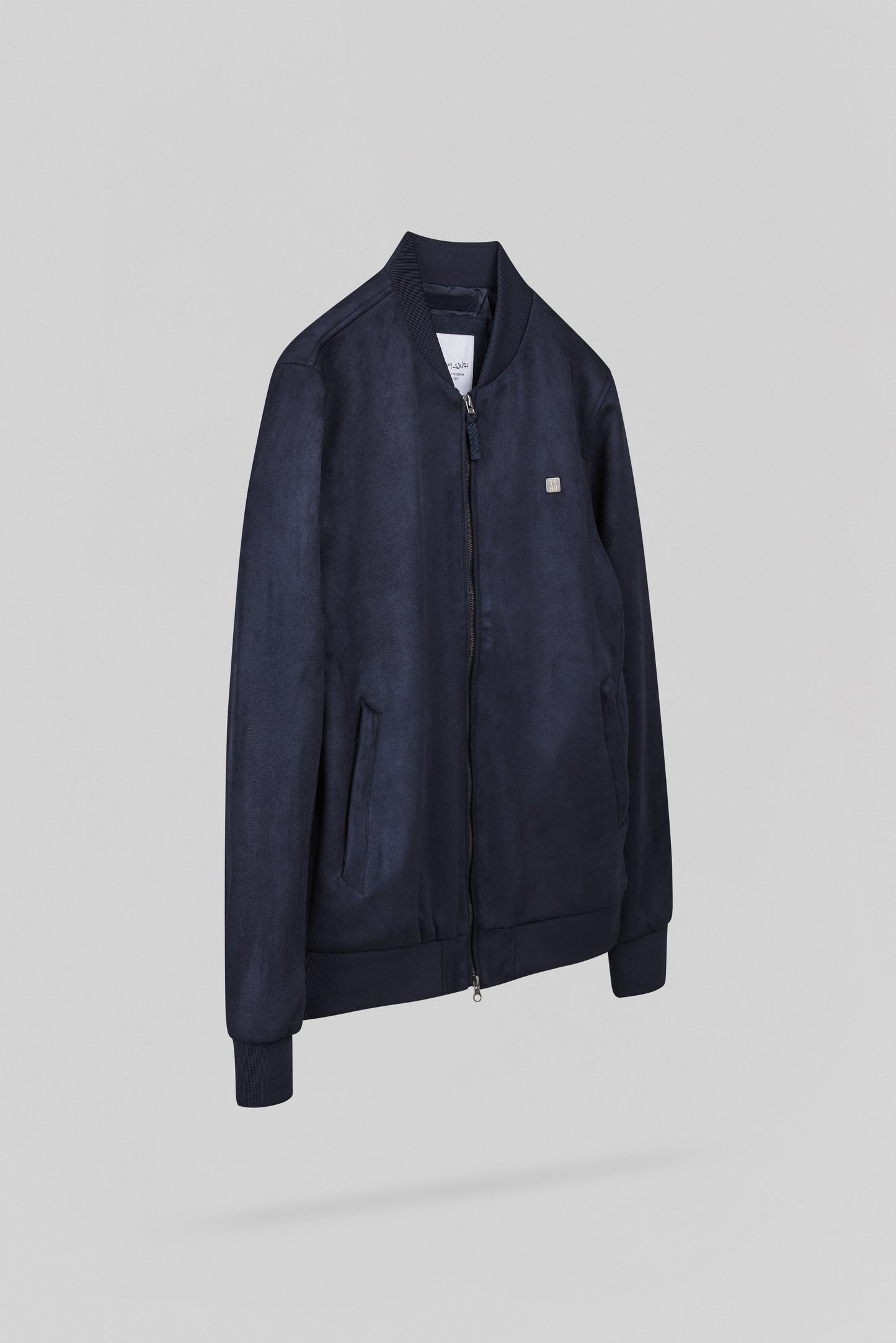 Blouson en suédine col bomber B-OSWELL DARK NAVY