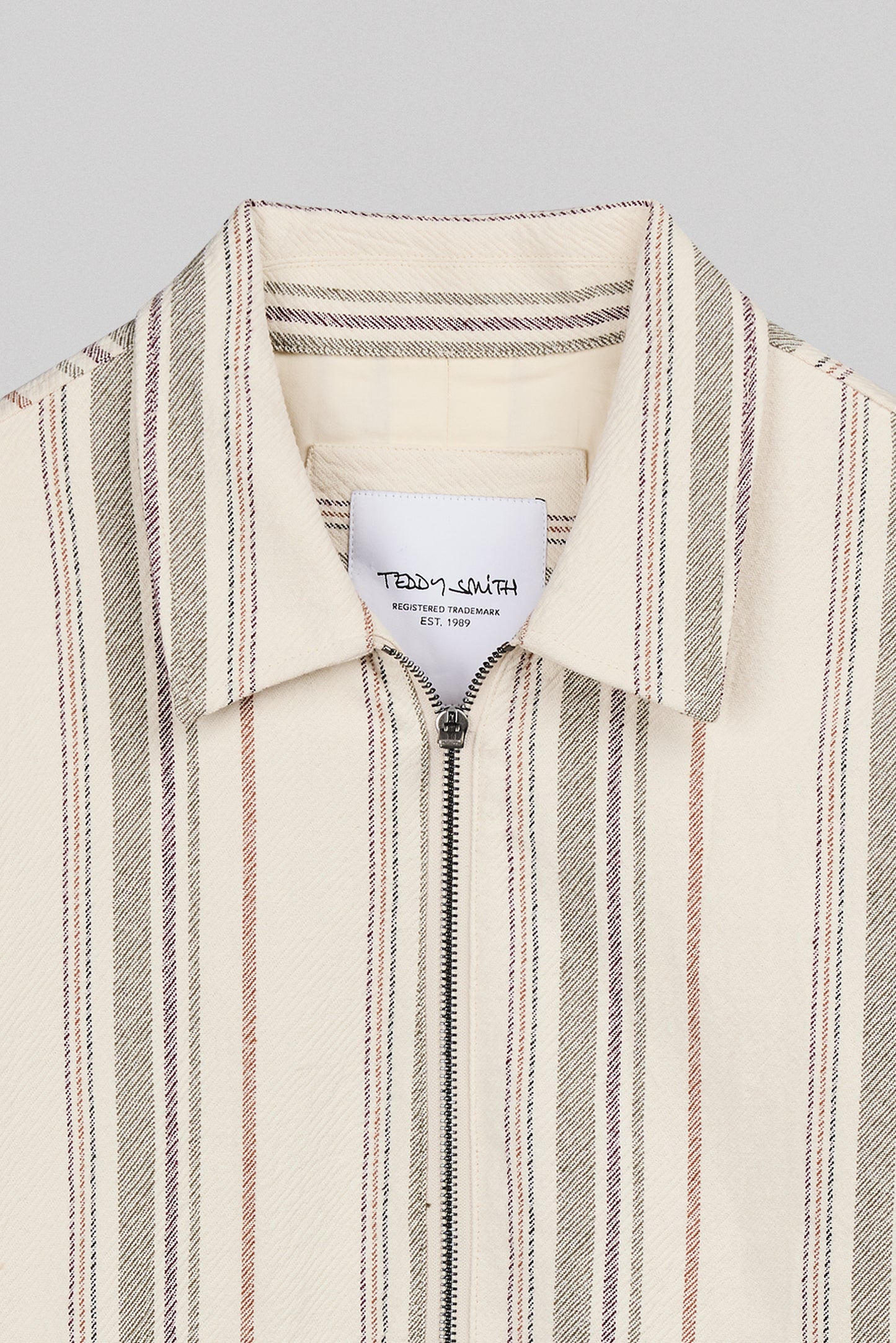 Veste mi-saison à rayures col chemise B-SHELDON CREAM
