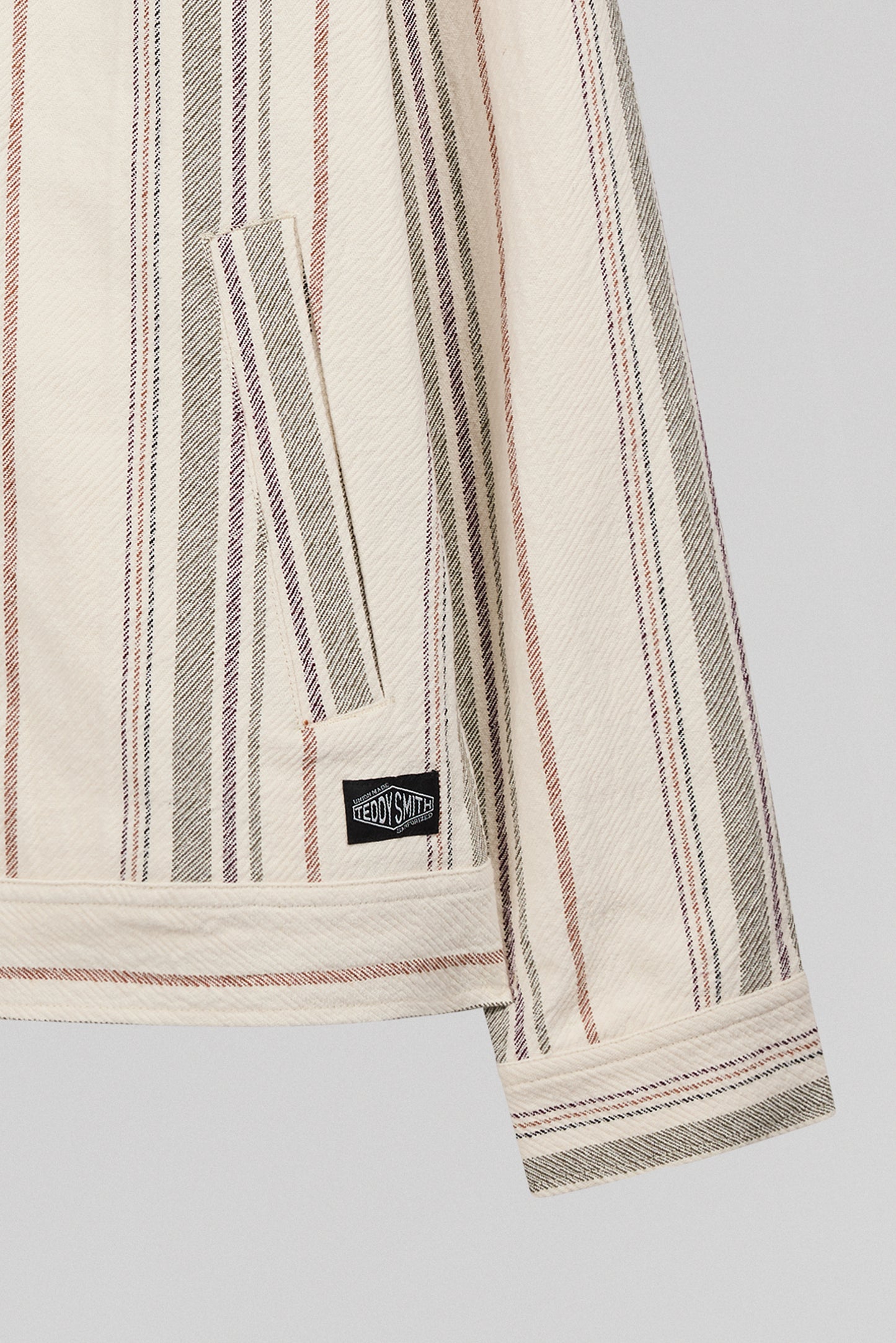 Veste mi-saison à rayures col chemise B-SHELDON CREAM