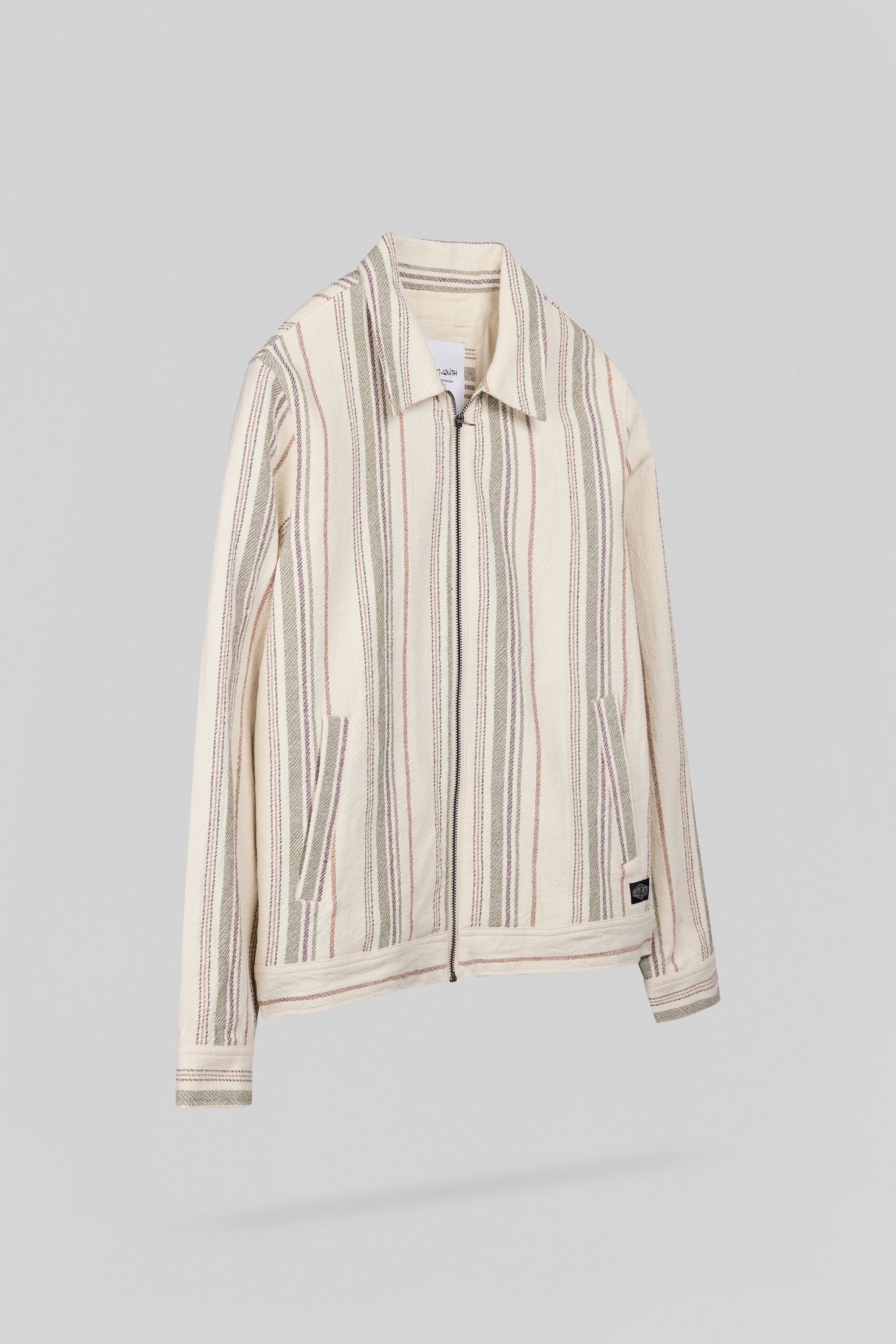 Veste mi-saison à rayures col chemise B-SHELDON CREAM