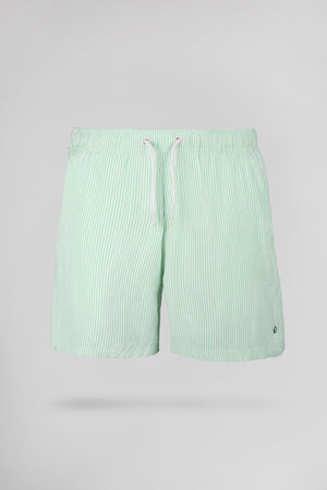 Short de bain seersucker rayé S-PABLO VERT MENTHE - Teddy Smith