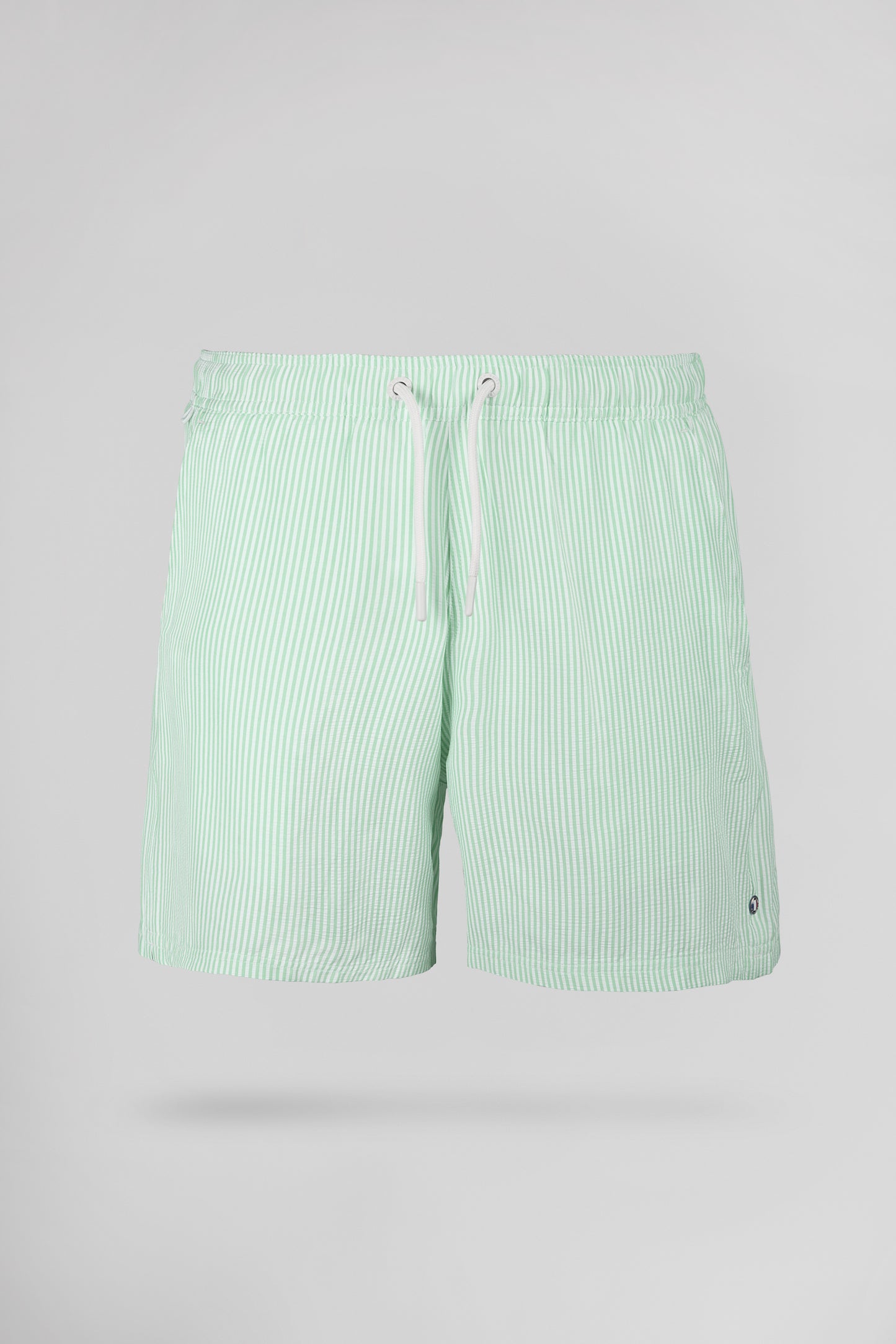 Short de bain seersucker rayé S-PABLO VERT MENTHE - Teddy Smith