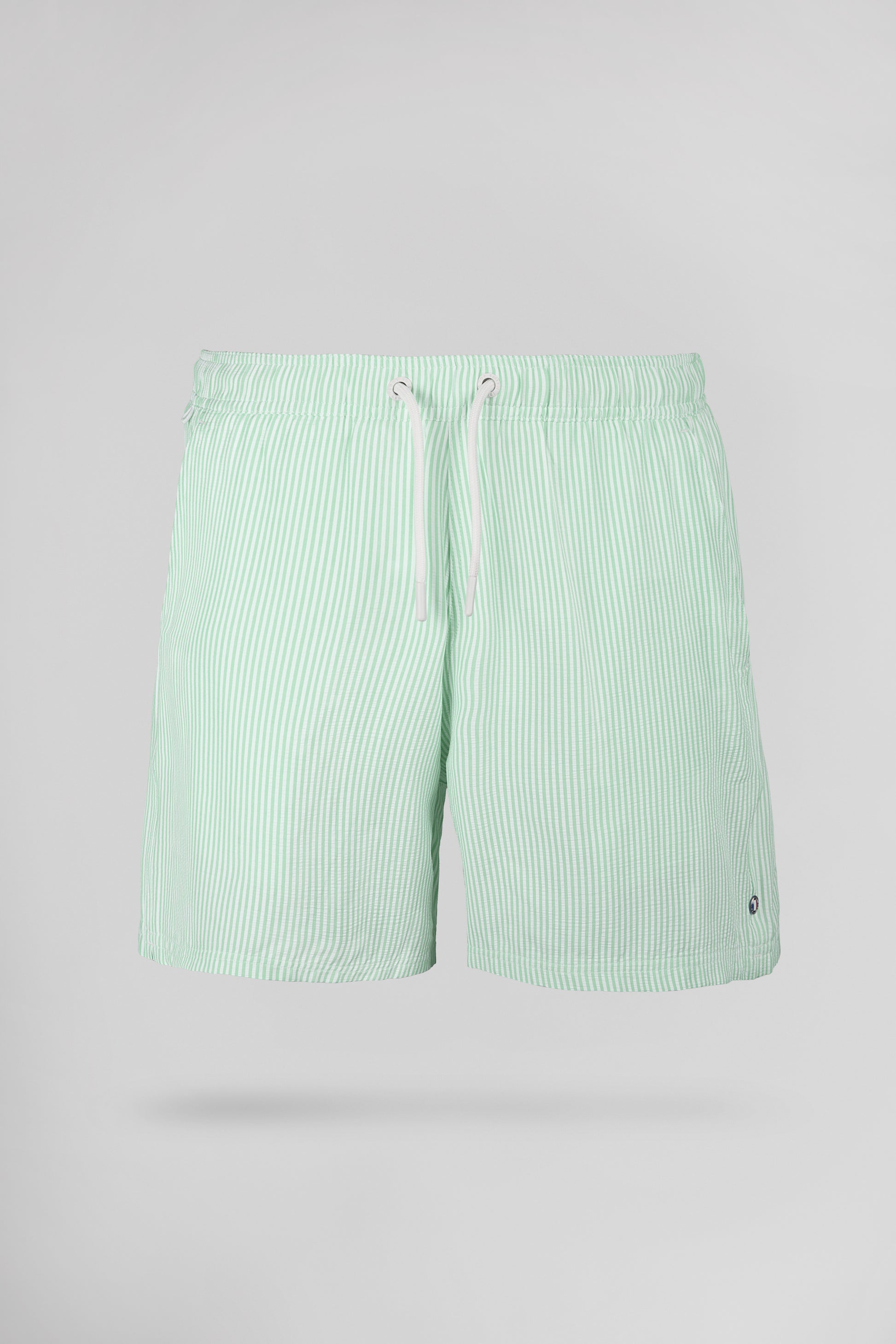 Short de bain seersucker rayé S-PABLO VERT MENTHE - Teddy Smith