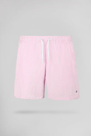 Short de bain seersucker rayé S-PABLO PINK SHIRT - Teddy Smith