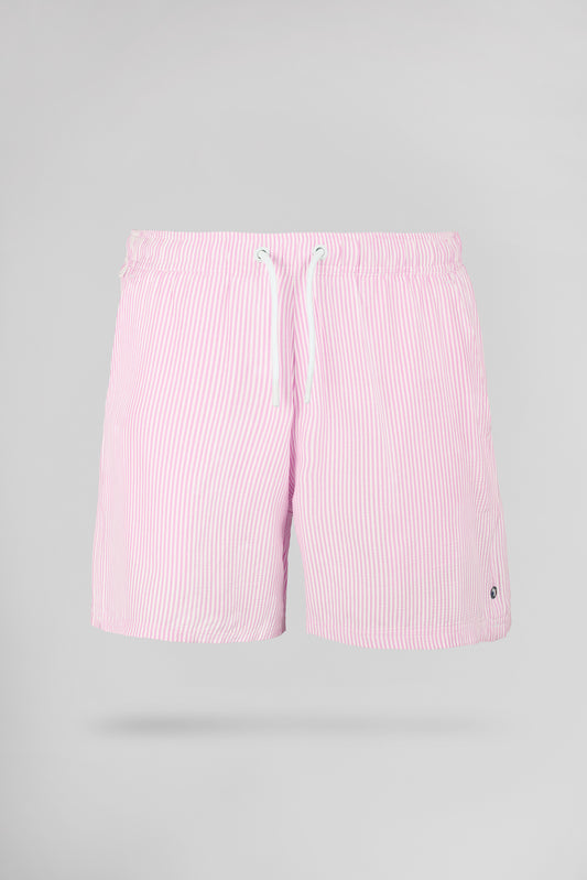Achat Short de bain seersucker rayé S-PABLO PINK SHIRT - Teddy Smith