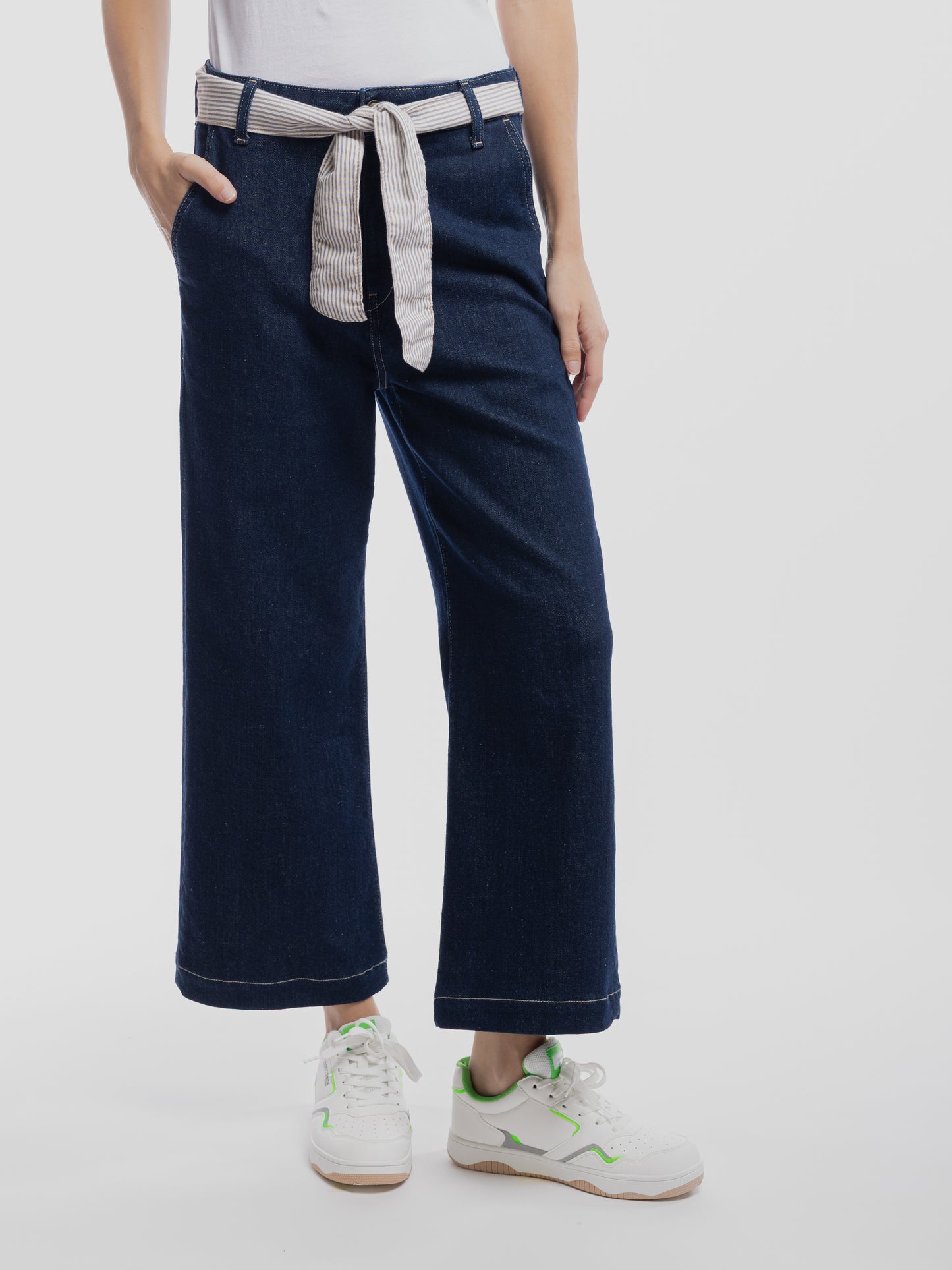 Jean P-LOUISA CROPPE DARK BLUE - Teddy Smith