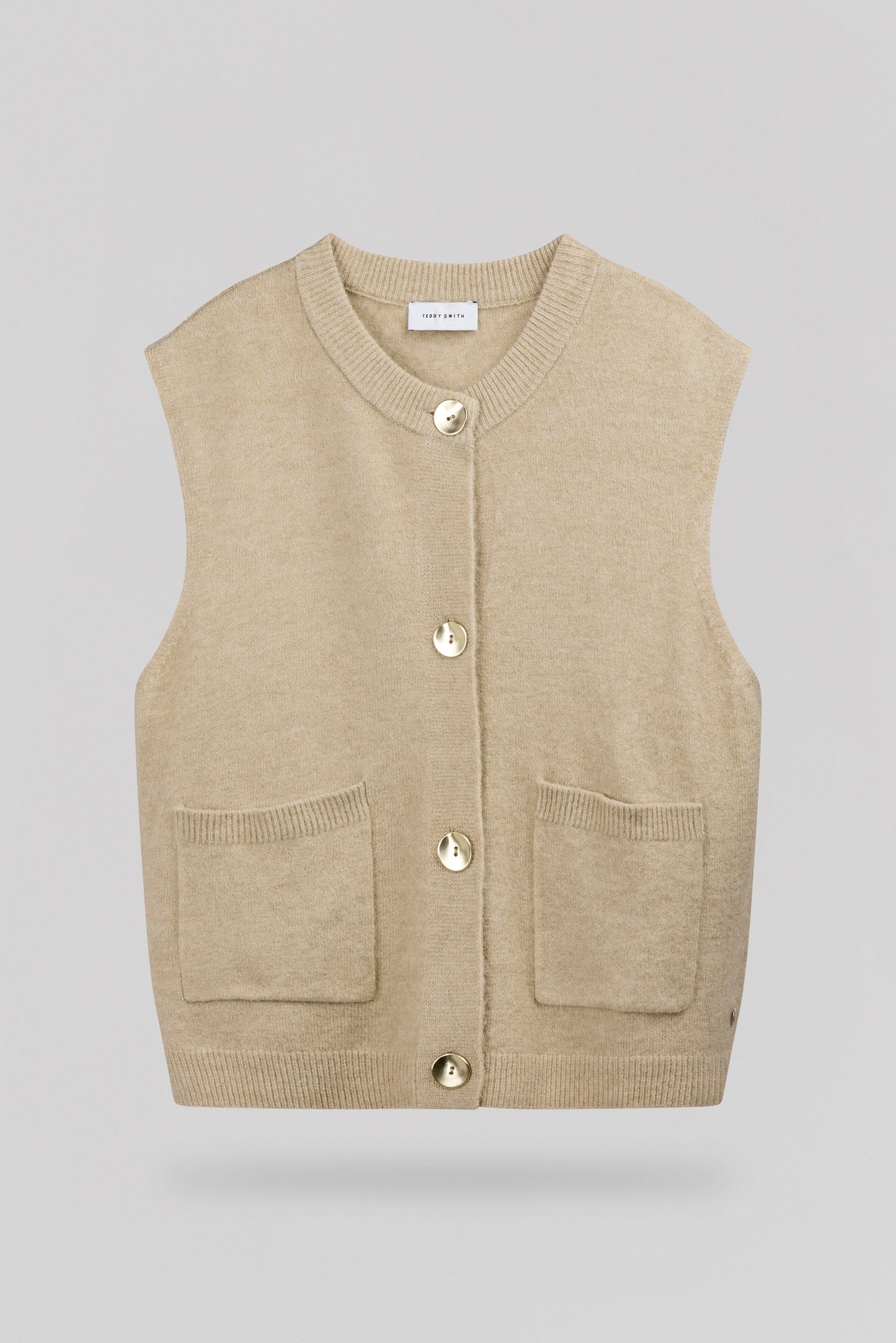 Gilet col rond sans manches G-HAZEL SOFT GREGE - Teddy Smith