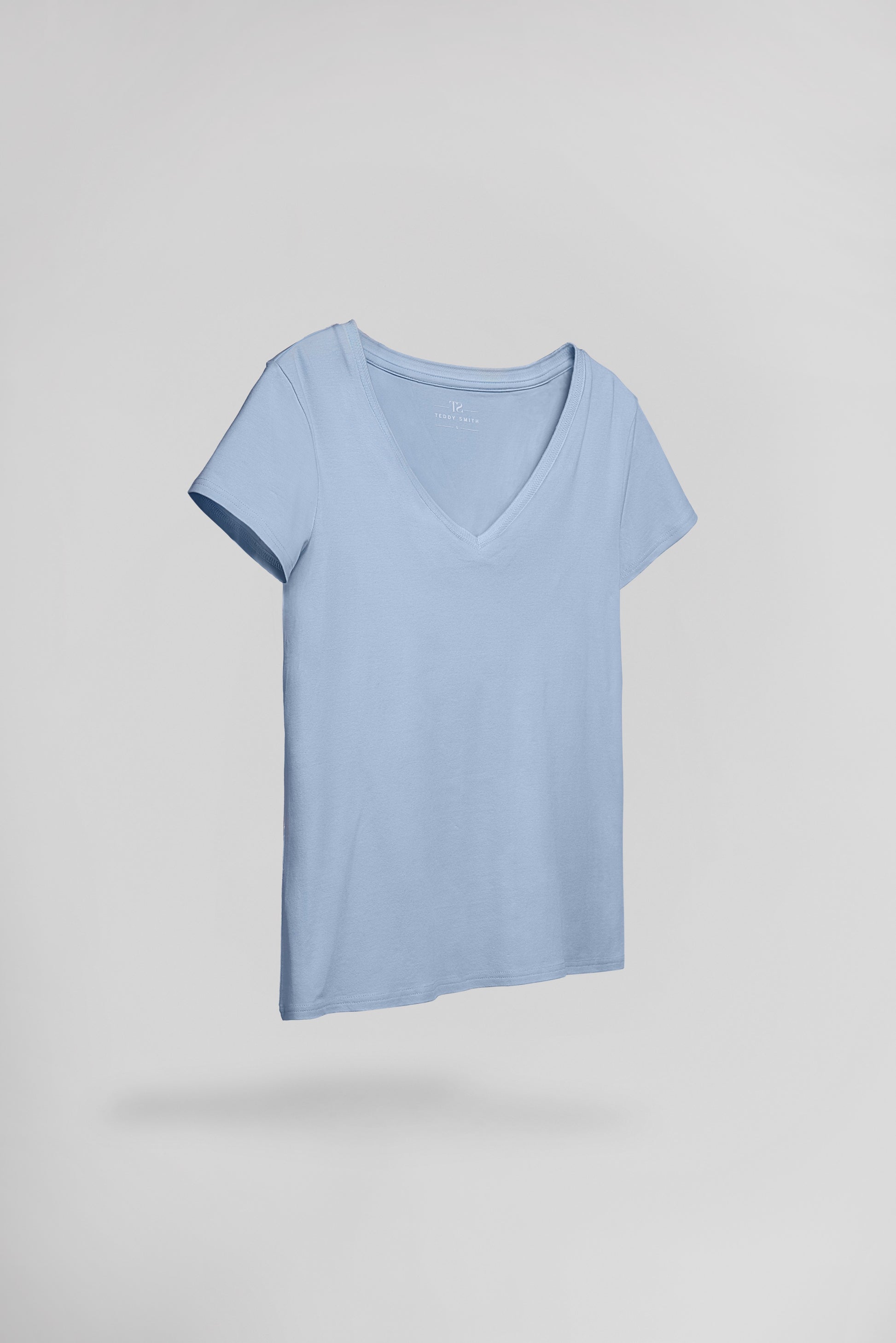 T-shirt col V T-MIA MC BLEU NUAGEUX - Teddy Smith