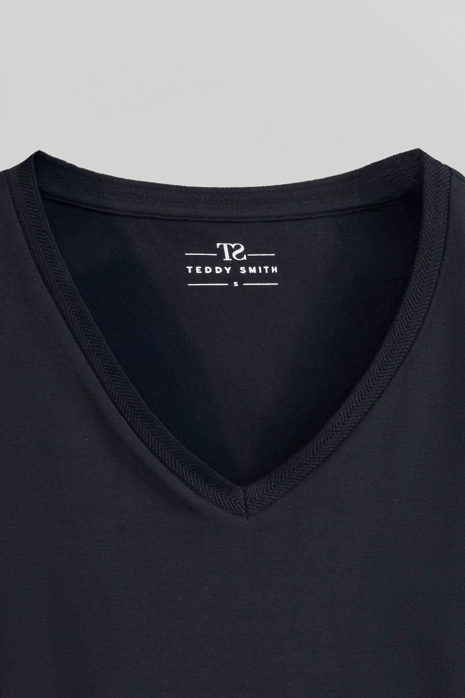 T-shirt col V T-MIA MC DARK NAVY - Teddy Smith