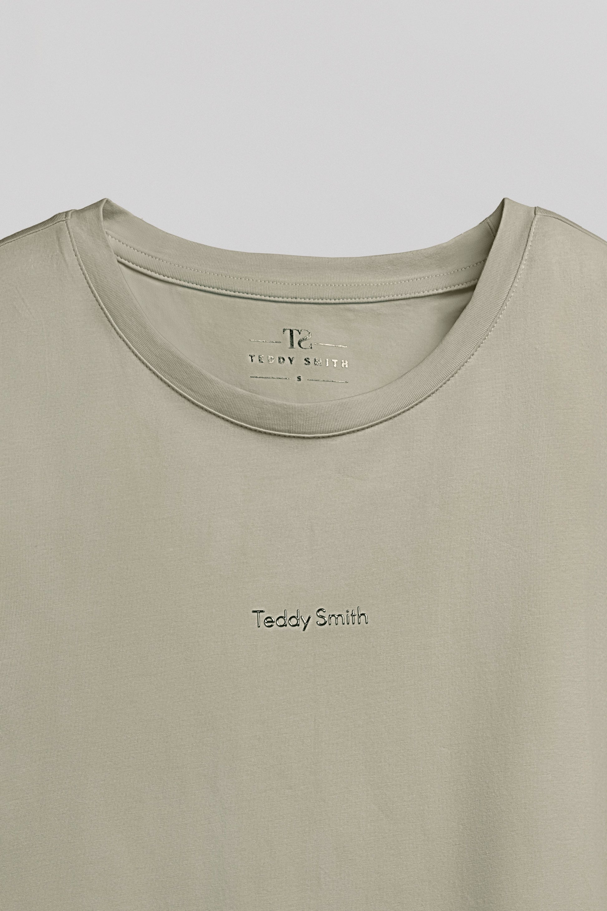 T-shirt col rond T-RIBELLE MC BLEACH KAKI - Teddy Smith