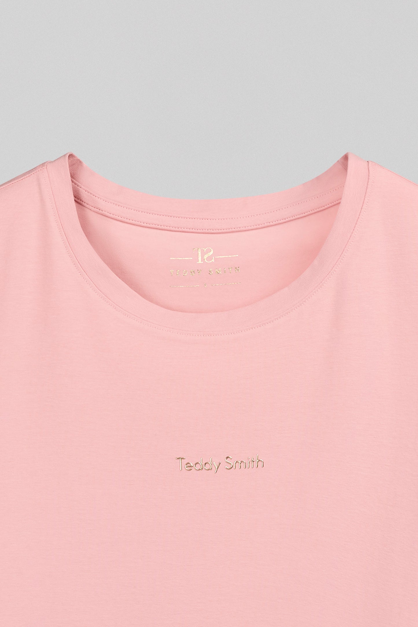 T-shirt col rond T-RIBELLE MC VIEUX ROSE - Teddy Smith