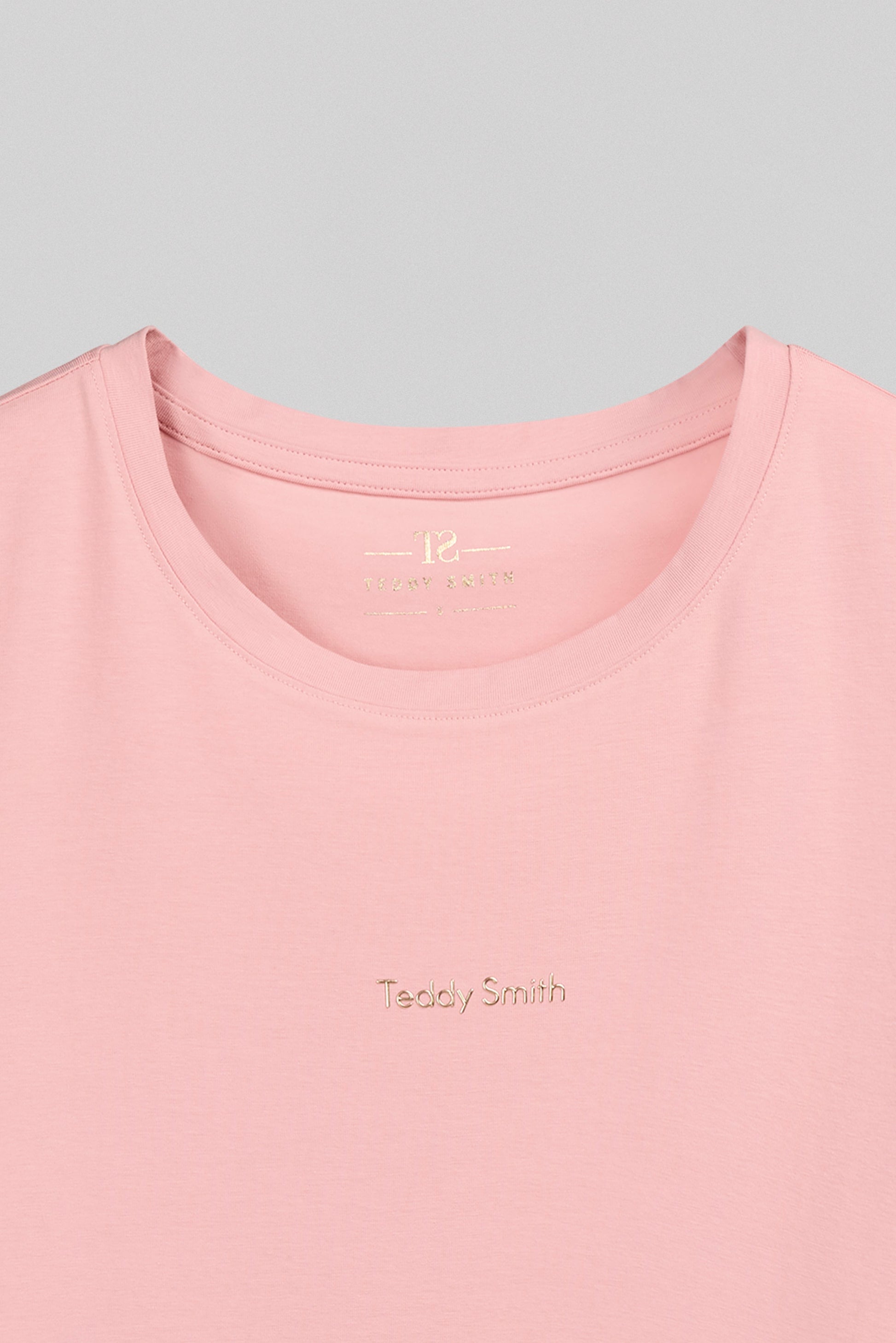 T-shirt col rond T-RIBELLE MC VIEUX ROSE - Teddy Smith