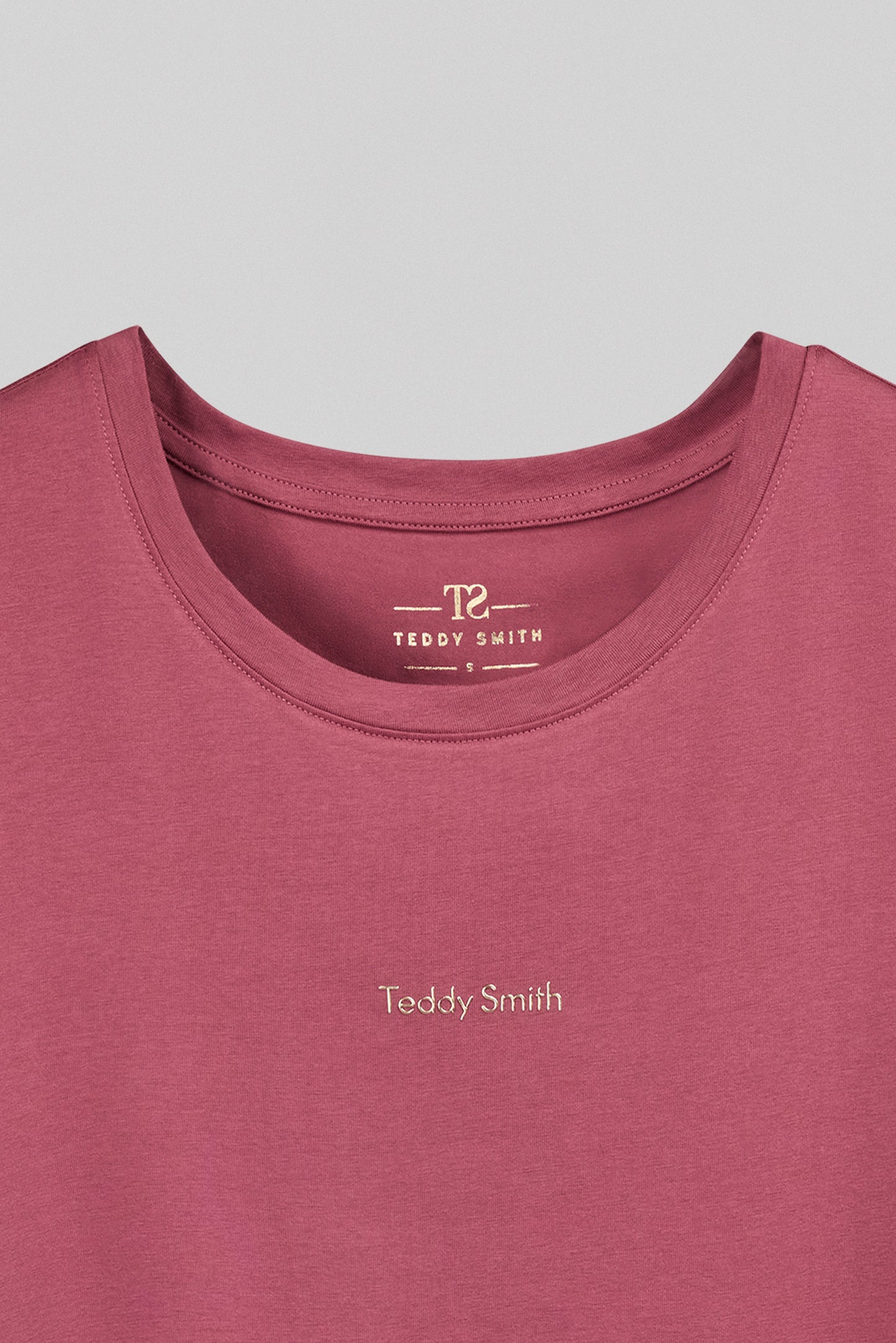 T-shirt col rond T-RIBELLE MC FRAMBOISE FONCE - Teddy Smith