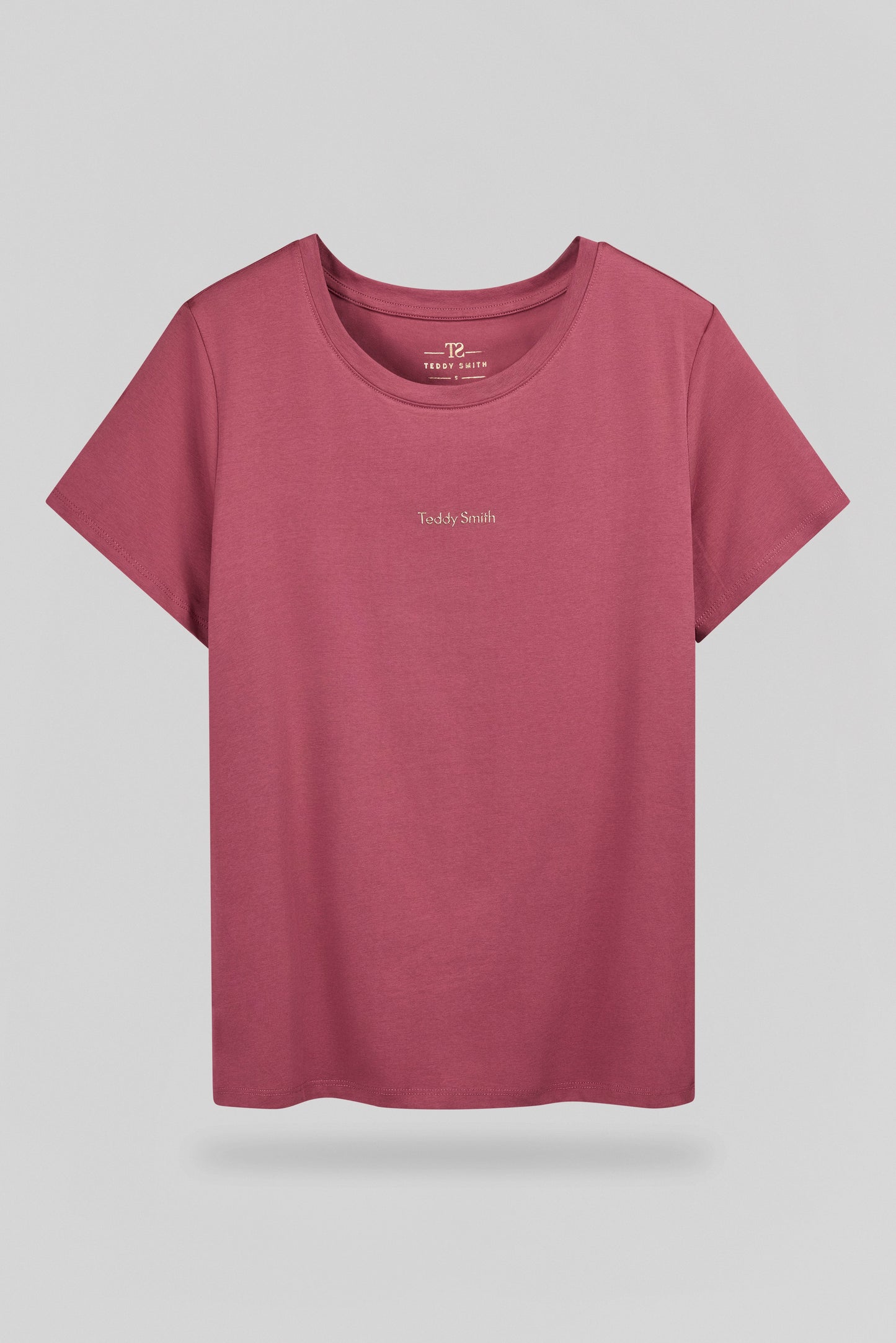 T-shirt col rond T-RIBELLE MC FRAMBOISE FONCE - Teddy Smith