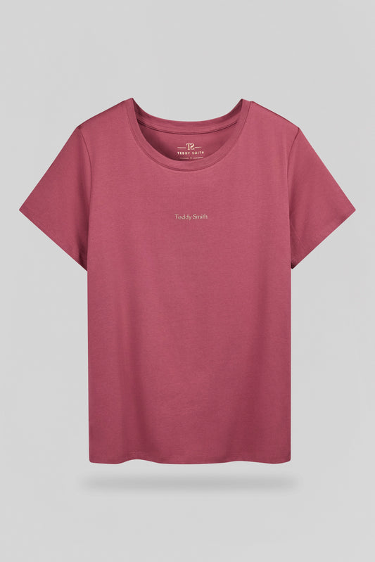 Achat T-shirt col rond T-RIBELLE MC FRAMBOISE FONCE - Teddy Smith