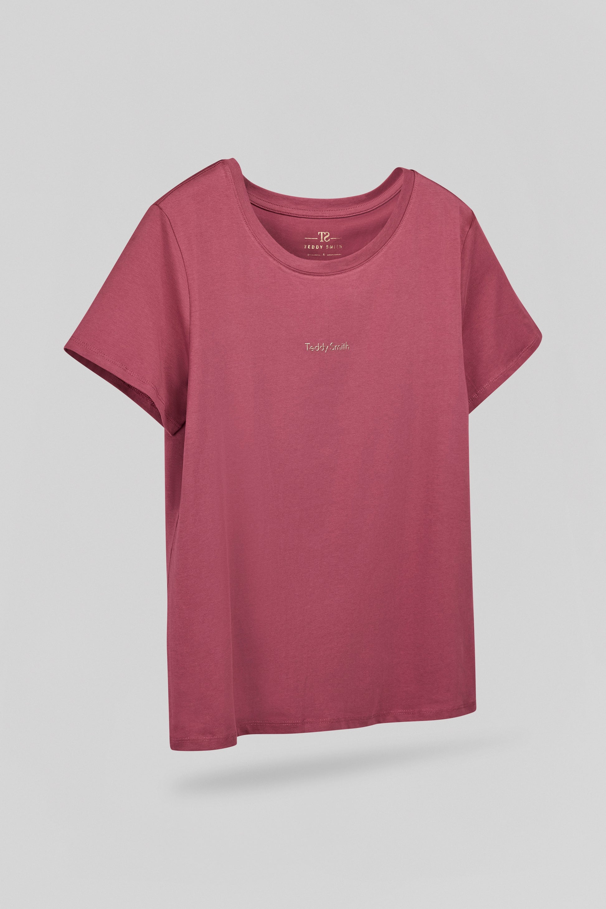 T-shirt col rond T-RIBELLE MC FRAMBOISE FONCE - Teddy Smith