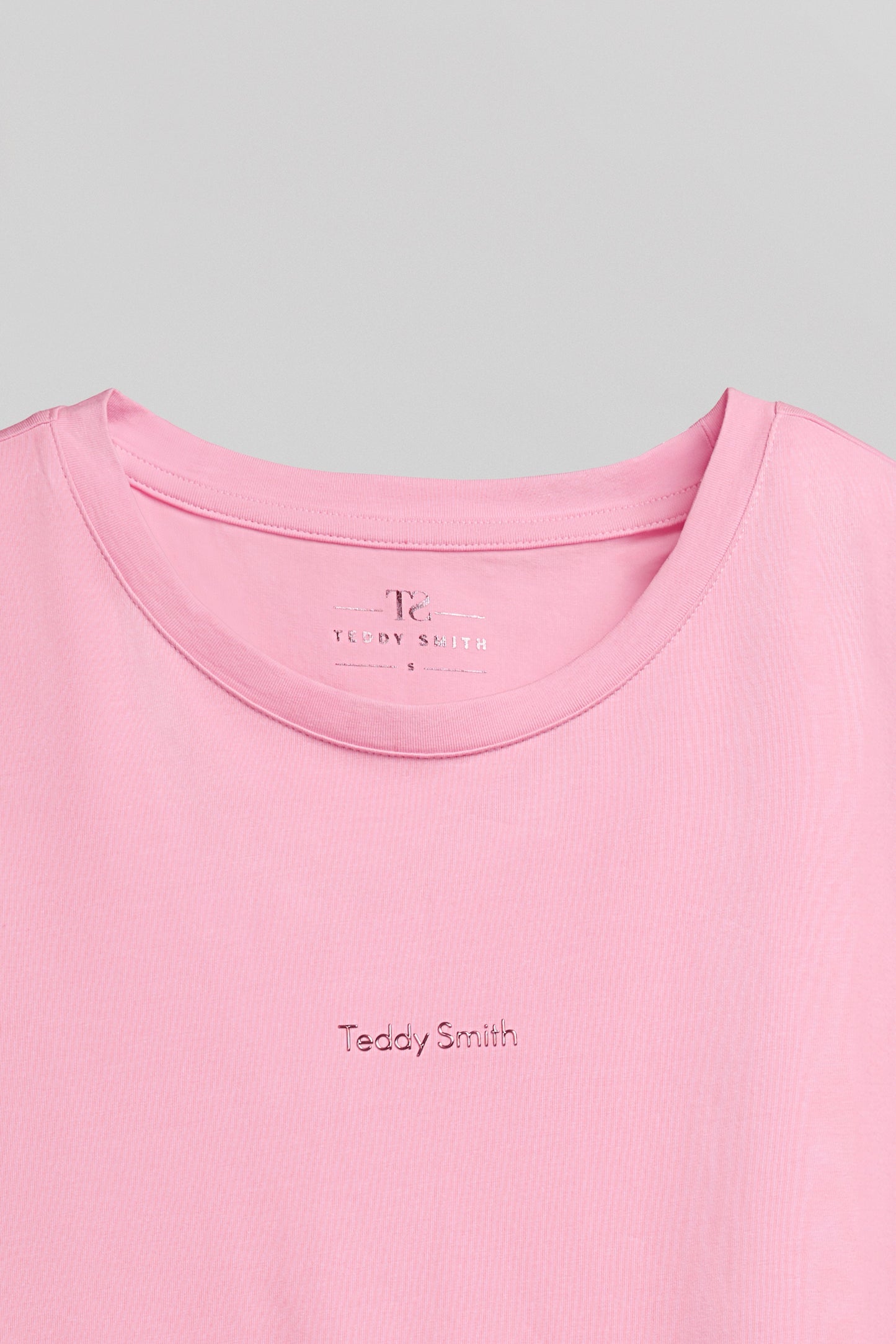 T-shirt col rond T-RIBELLE MC ROSE BONBON - Teddy Smith