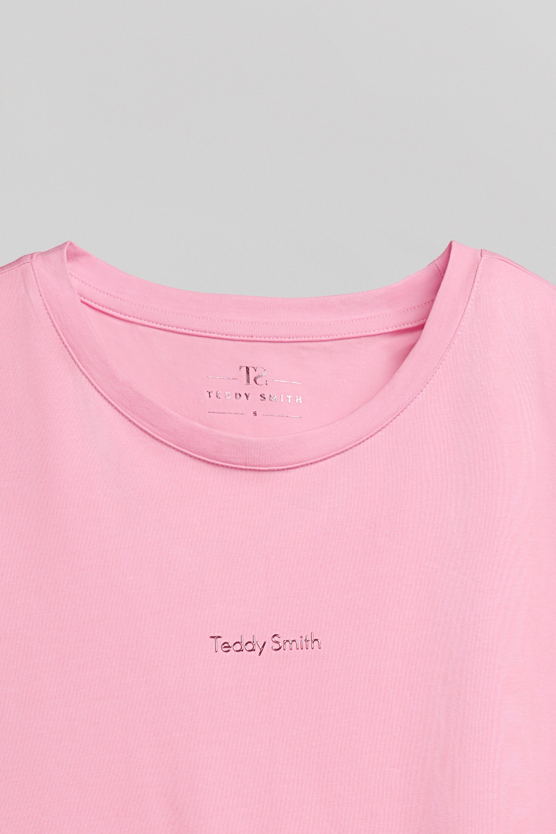T-shirt col rond T-RIBELLE MC ROSE BONBON - Teddy Smith