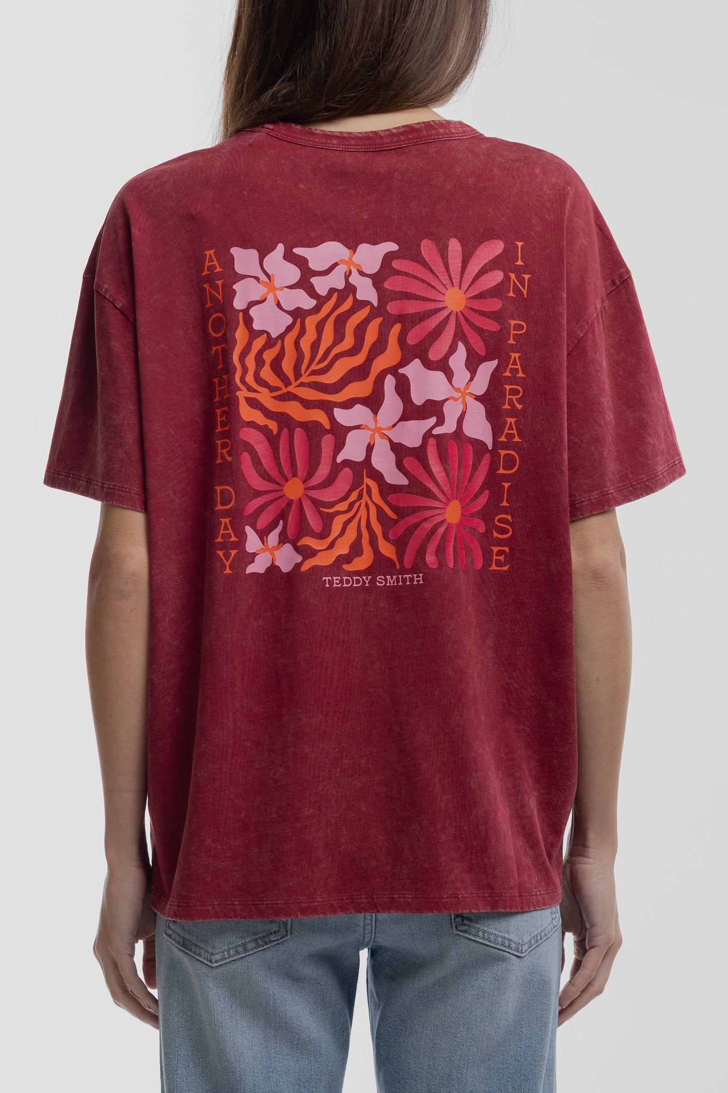 T-shirt T-FLORALI MC GRENAT - Teddy Smith