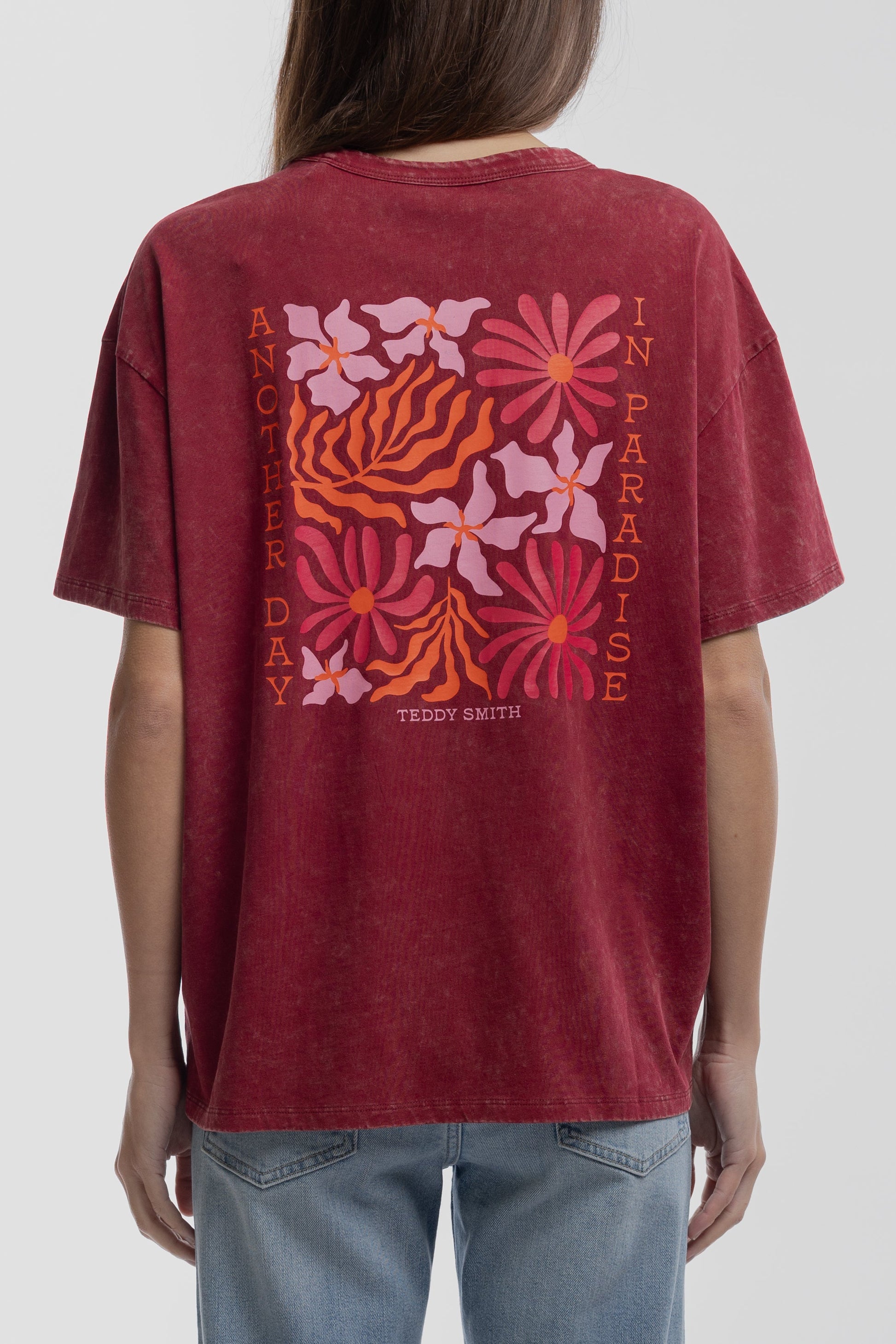T-shirt T-FLORALI MC GRENAT - Teddy Smith