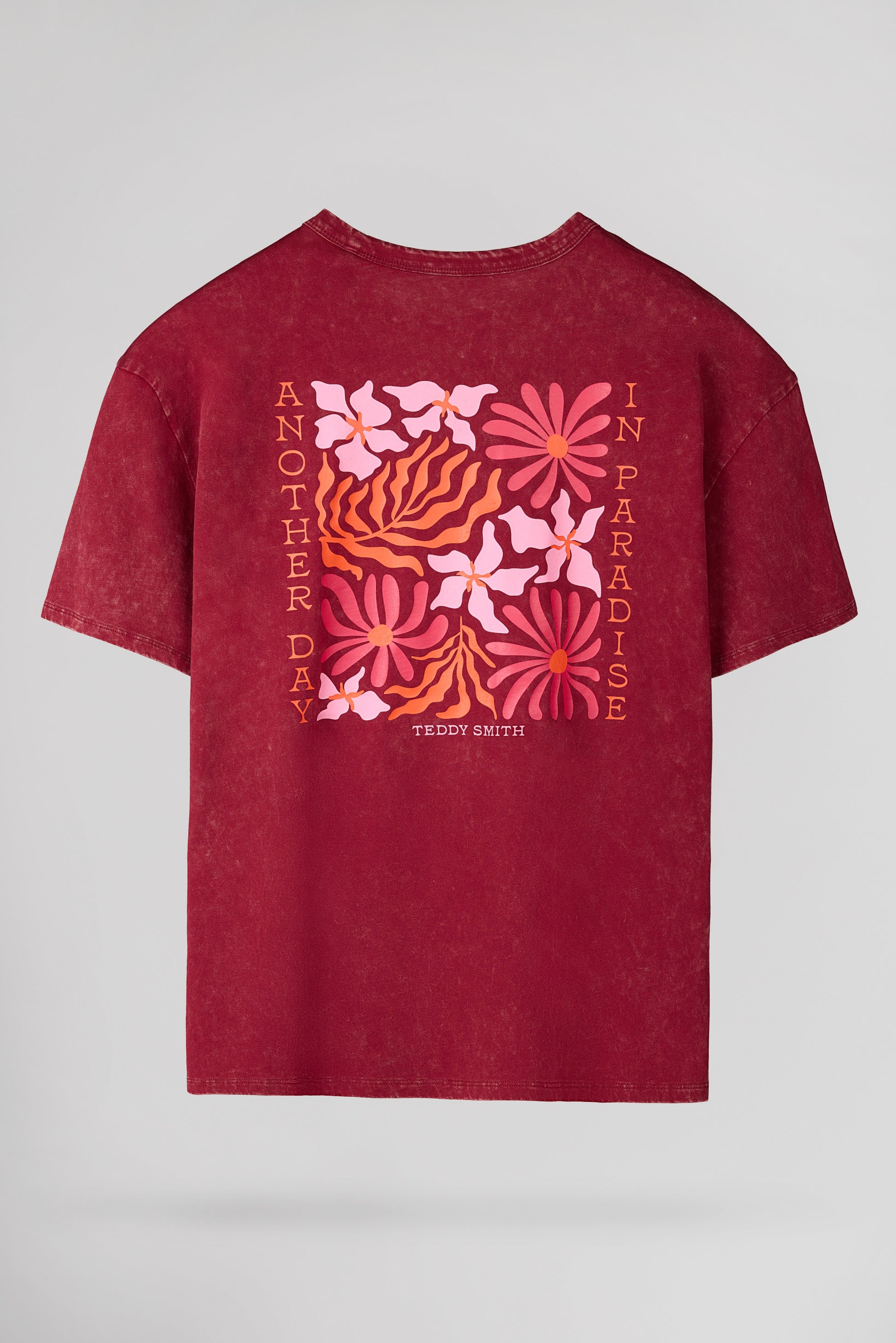 T-shirt T-FLORALI MC GRENAT - Teddy Smith