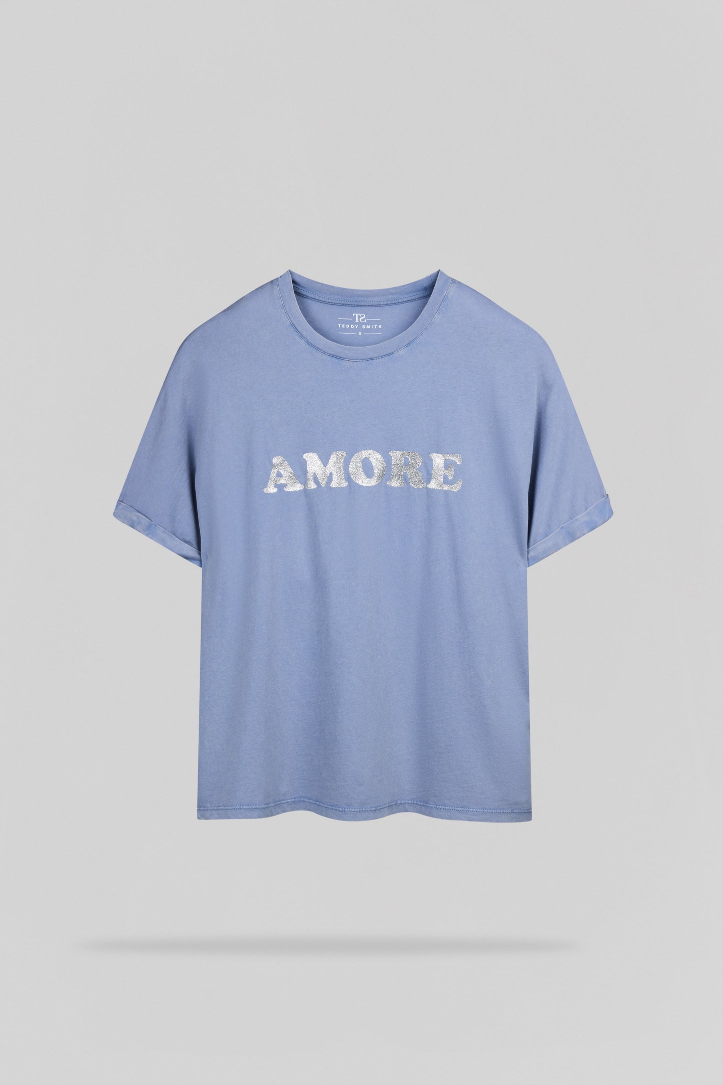 T-shirt oversize T-GLITTER MC BLEU NUAGEUX