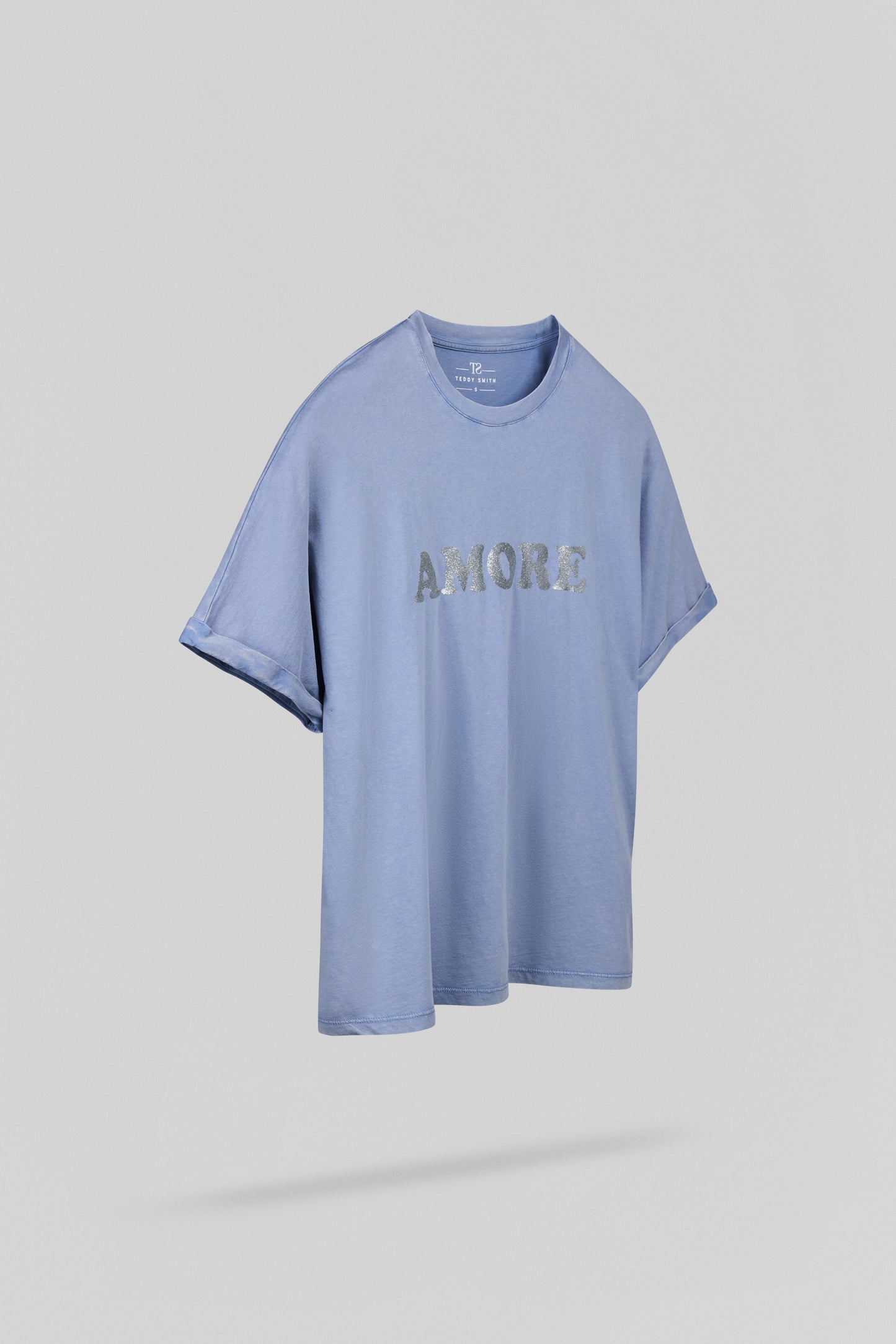 T-shirt oversize T-GLITTER MC BLEU NUAGEUX