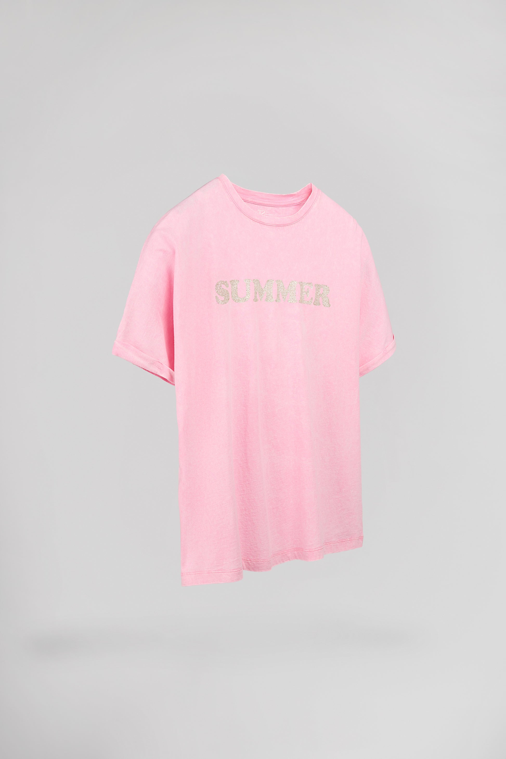 T-shirt T-GLITTER MC ROSE BONBON - Teddy Smith