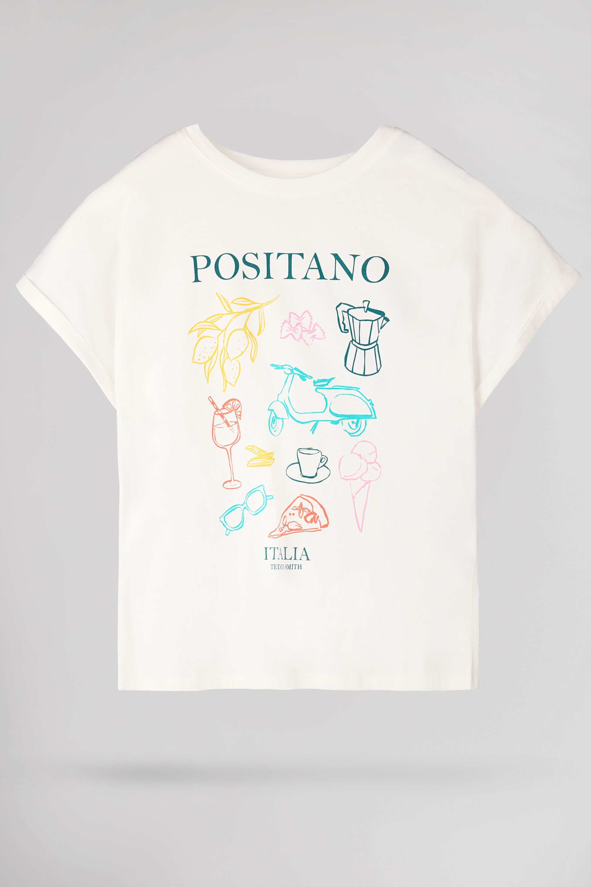 T-shirt T-ITALIA MC MIDDLE WHITE - Teddy Smith