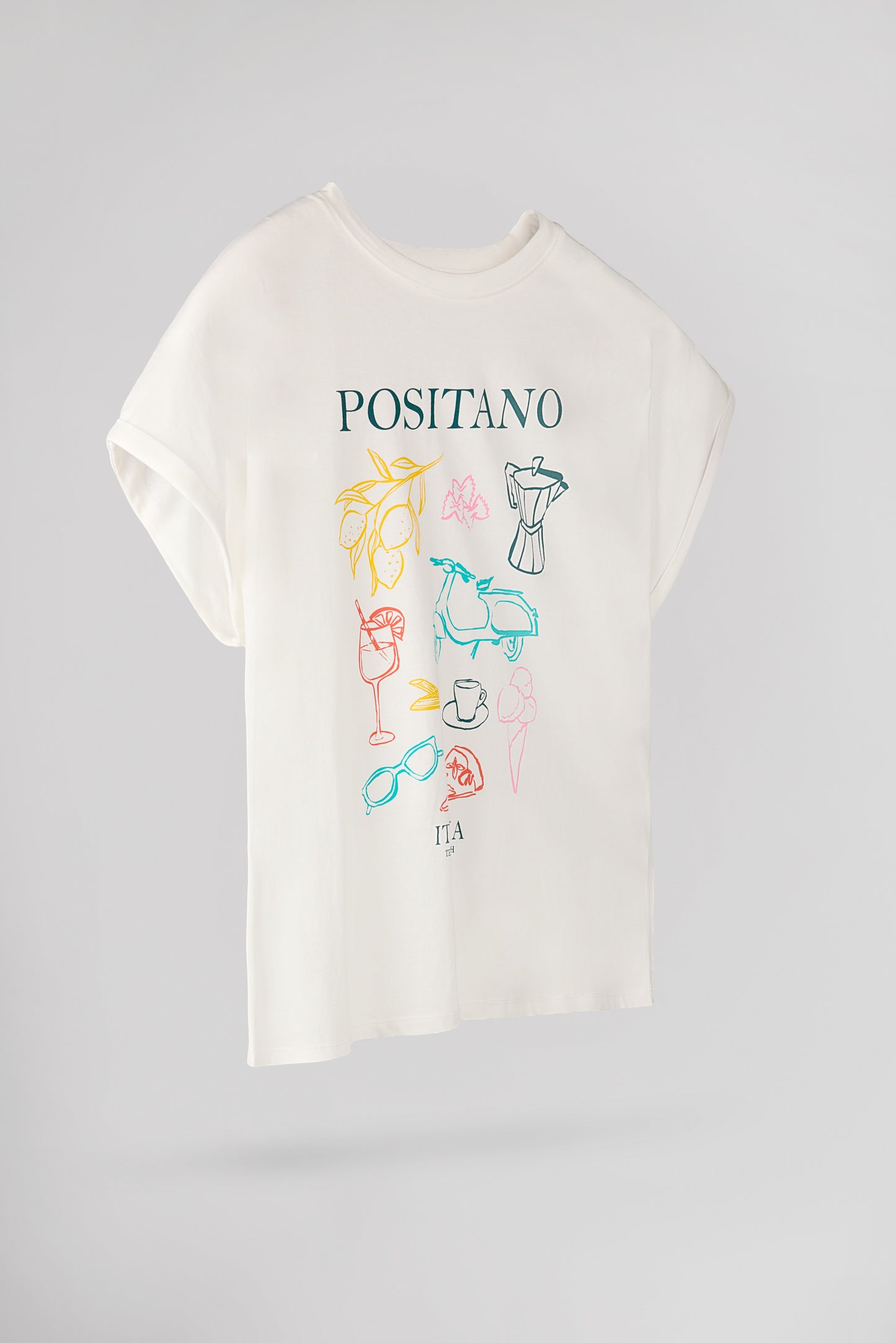 T-shirt T-ITALIA MC MIDDLE WHITE - Teddy Smith