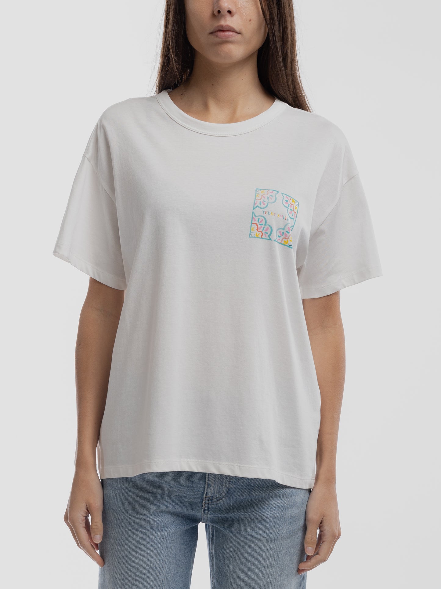 T-shirt T-MOSAIQUE MC MIDDLE WHITE - Teddy Smith