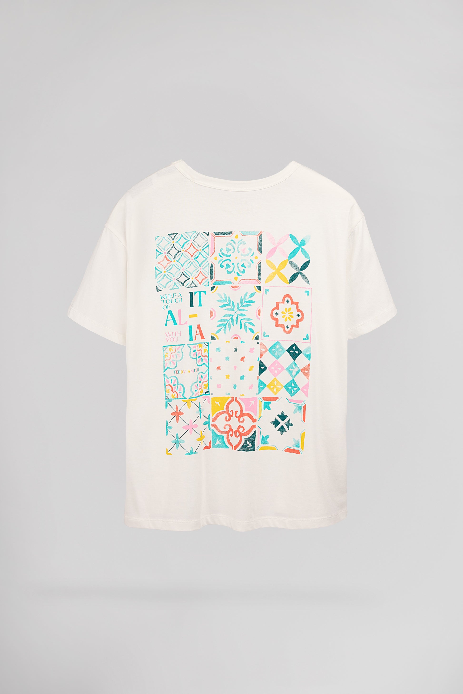 T-shirt T-MOSAIQUE MC MIDDLE WHITE - Teddy Smith