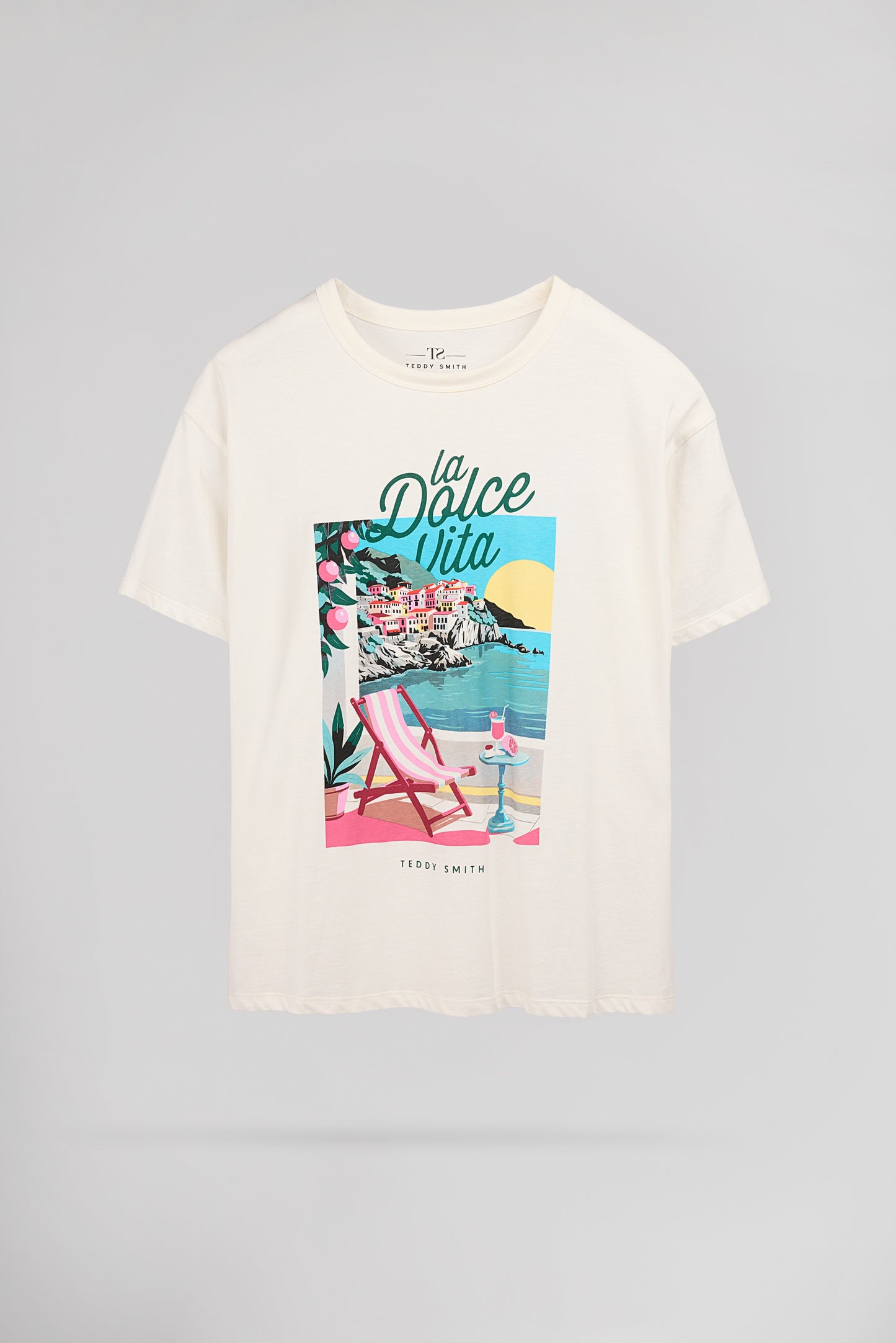 T-shirt T-POSITANO MC MIDDLE WHITE - Teddy Smith