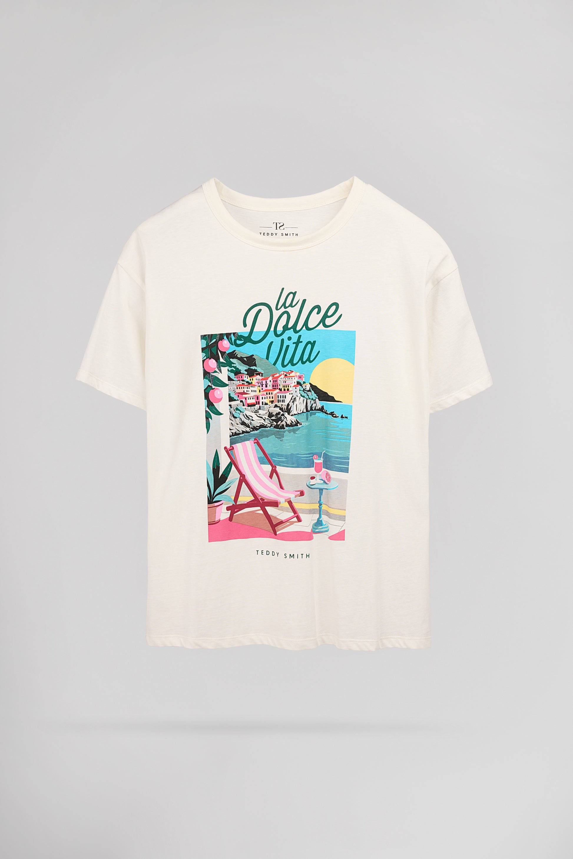 T-shirt T-POSITANO MC MIDDLE WHITE - Teddy Smith