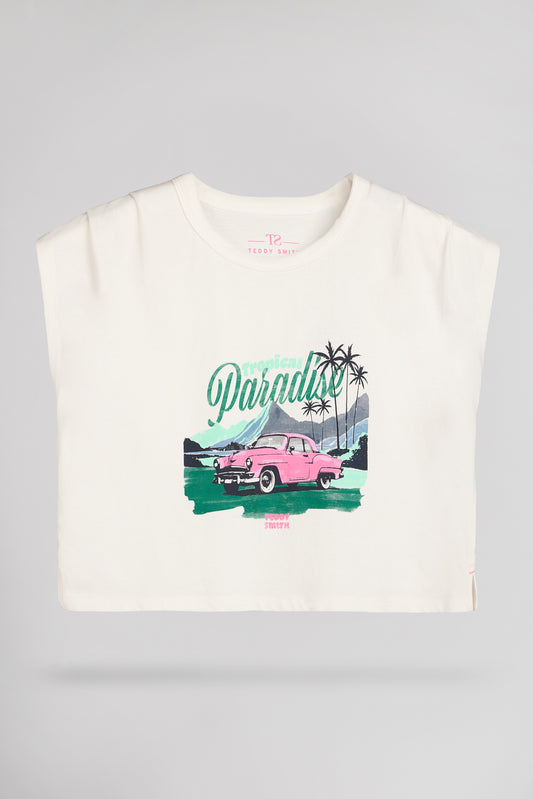 Achat T-shirt T-DOLI MC JR MIDDLE WHITE - Teddy Smith