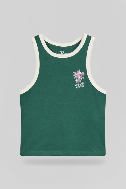 Achat Débardeur jersey rayé tricolore près du corps D-ANNA JR FOREST GREEN - Teddy Smith