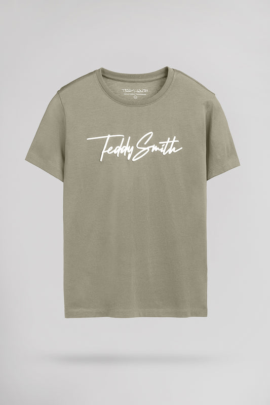 Achat T-shirt T-EVAN MC JR BLEACH KAKI - Teddy Smith