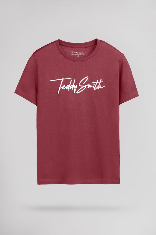 Achat T-shirt T-EVAN MC JR FRAMBOISE FONCE - Teddy Smith