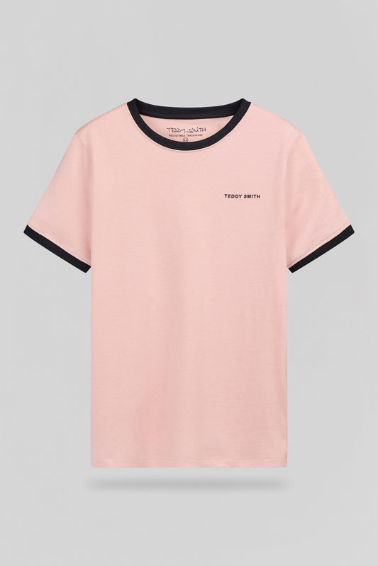 Achat T-shirt col rond THE TEE 2 R MC JR ROSE PASTEL - Teddy Smith