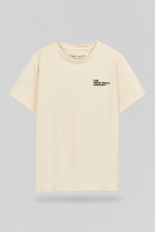 Achat T-shirt ajusté T-COMPANY MC JR CREAM - Teddy Smith