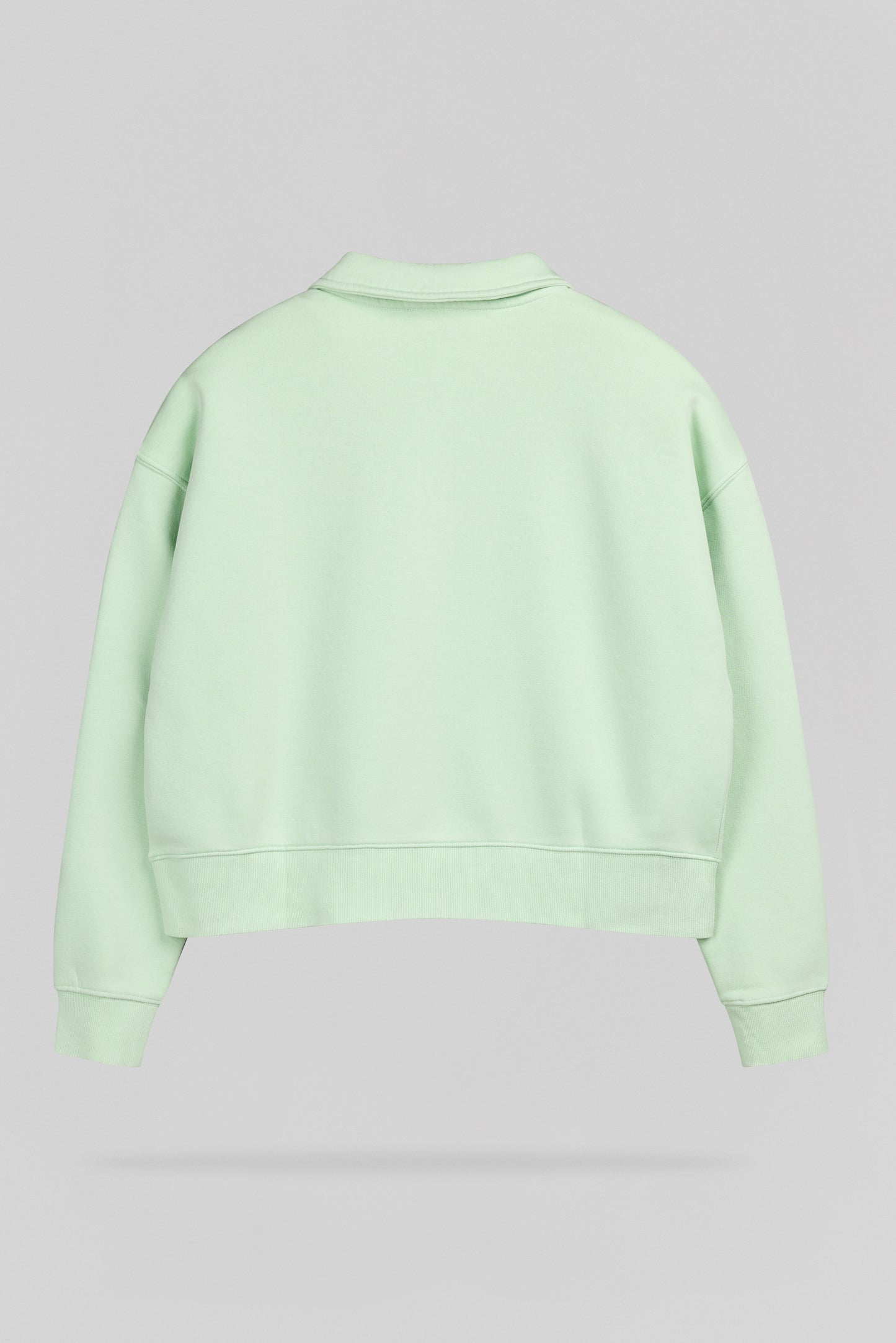 Sweat look oversize col style polo S-LILY VERT MENTHE