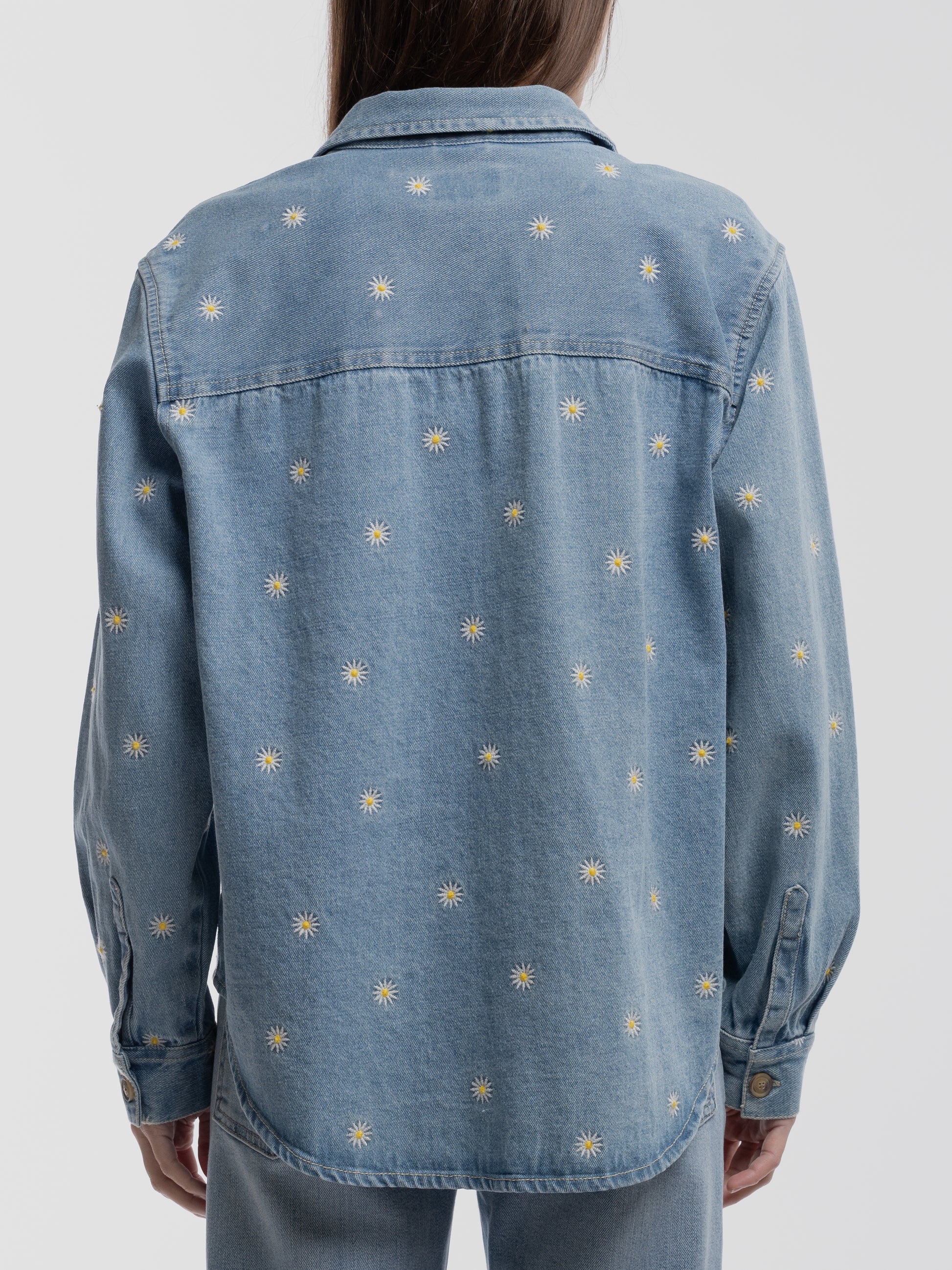 Chemise C-FLOWER ML FRIPP / INDIGO CLAIR - Teddy Smith