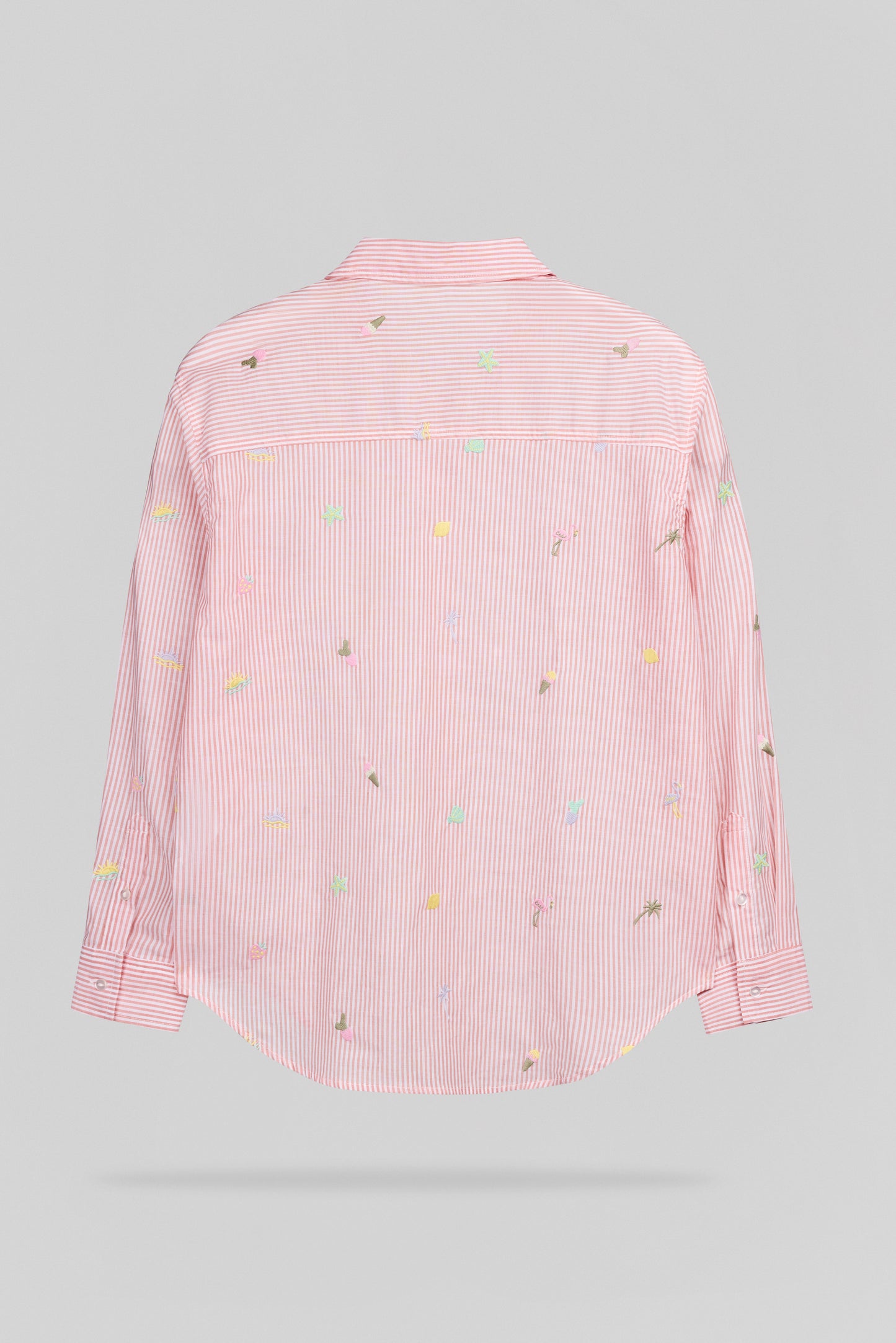 Chemise à rayures motifs fantaisie multicolore C-LOUISY ML PEACH