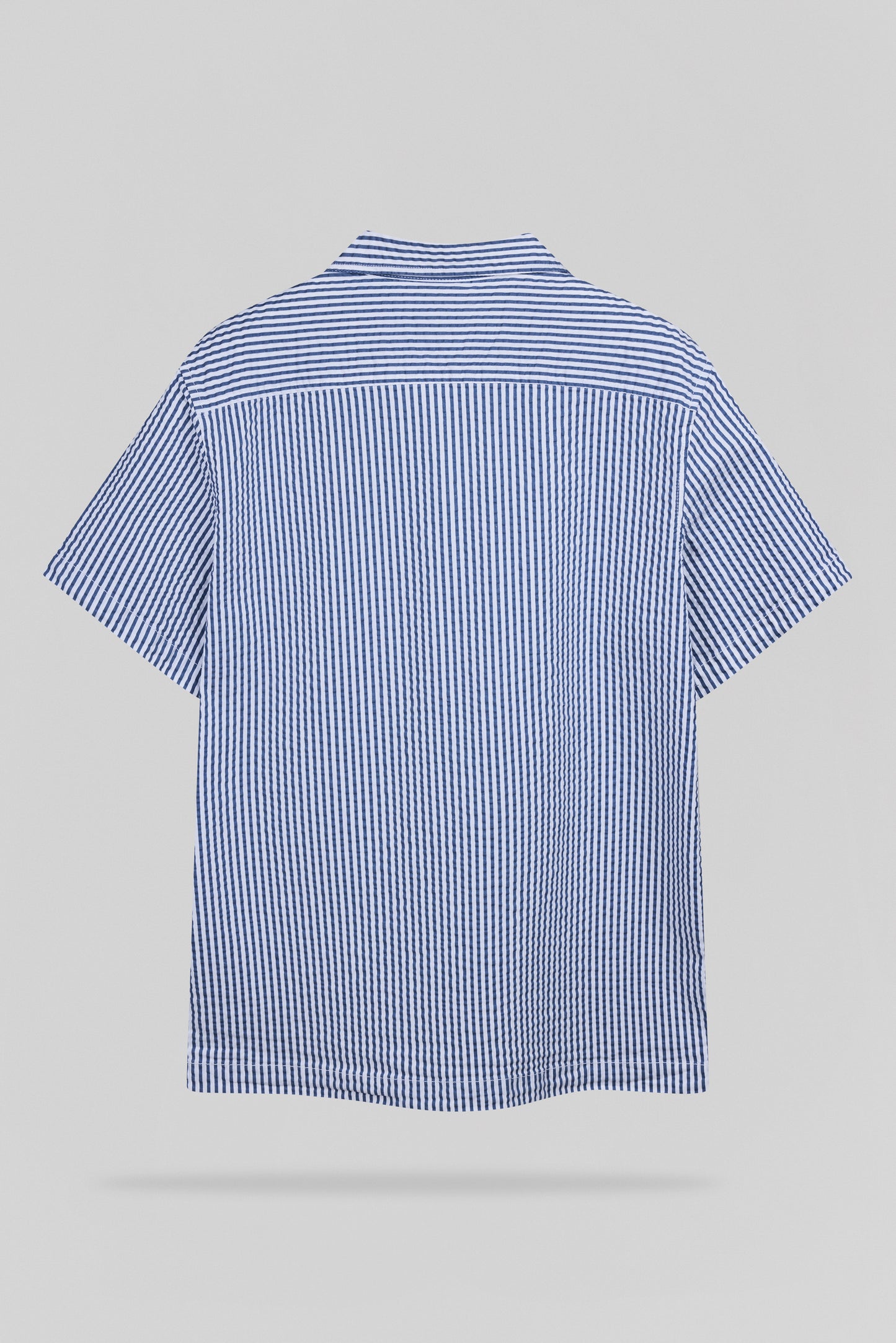 Chemise effet gaufré C-TIAMO MC FADED INDIGO