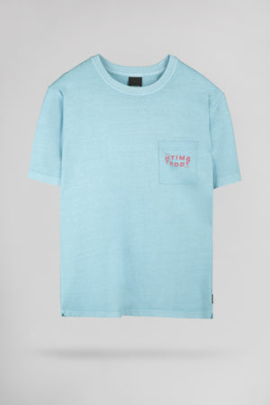 T-shirt large effet délavé T-SQUAD MC BLEU LAGON - Teddy Smith