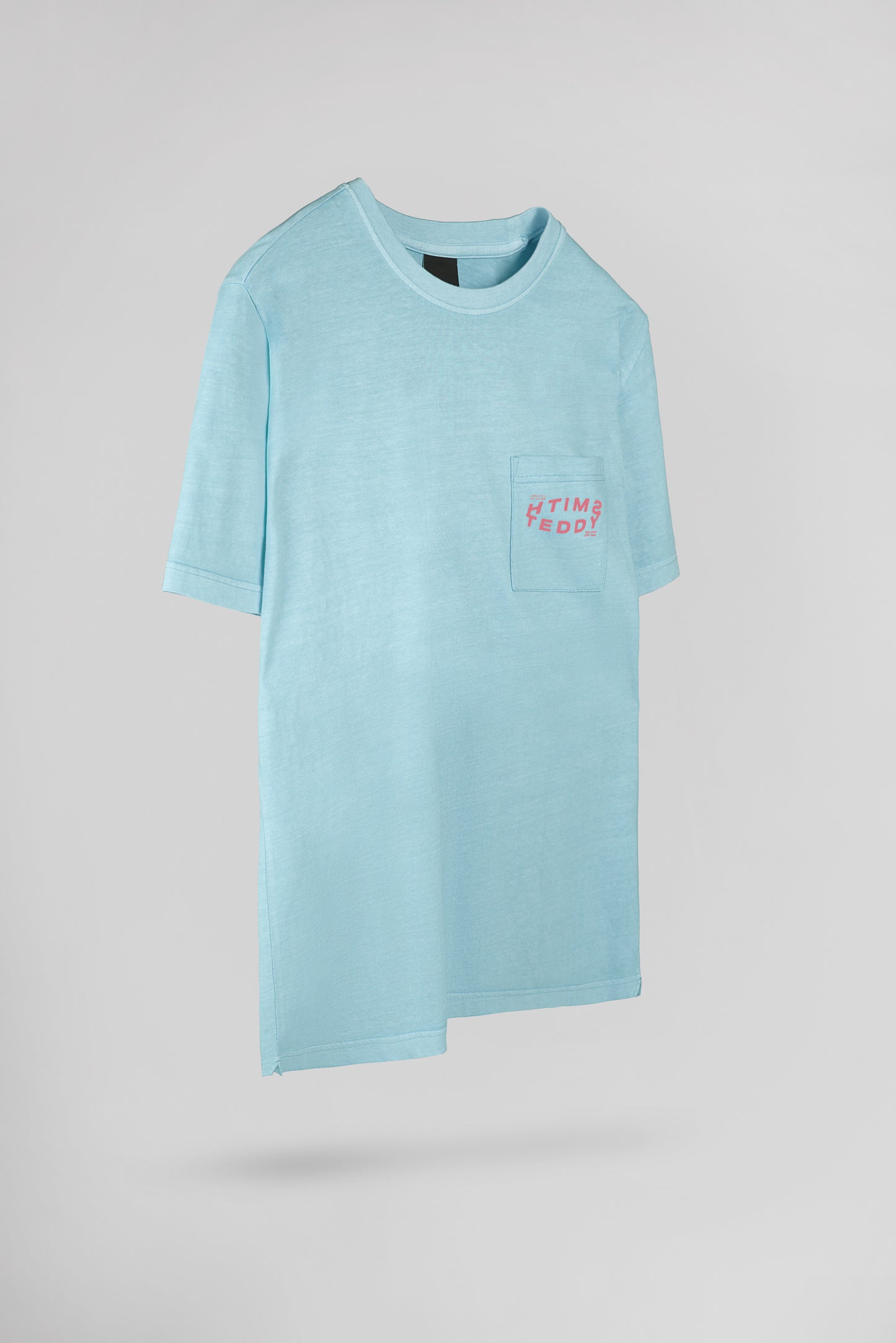 T-shirt large effet délavé T-SQUAD MC BLEU LAGON - Teddy Smith