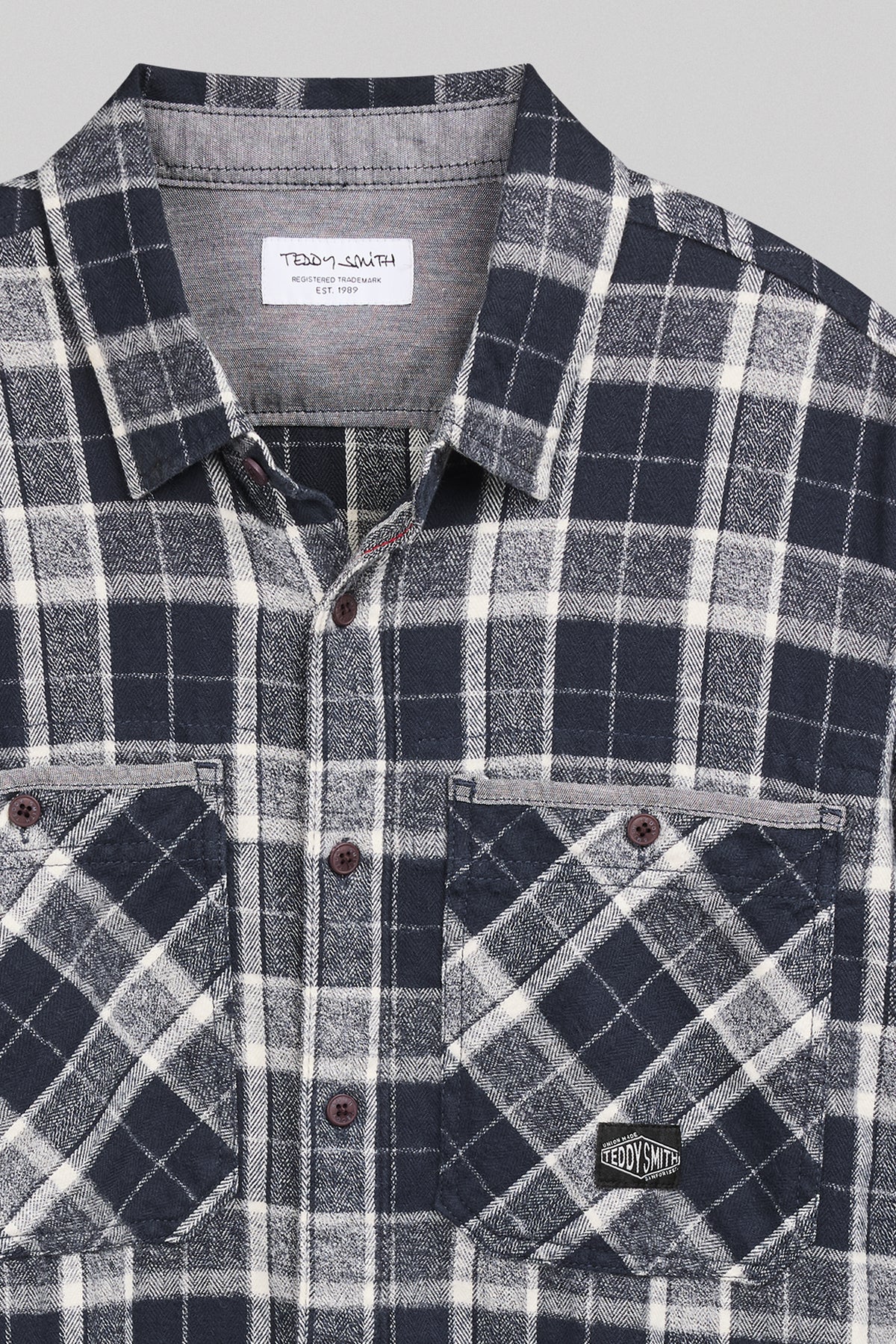 Chemise à carreaux en twill TRENT ML DARK NAVY