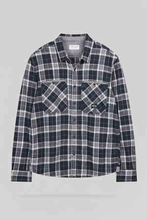Chemise à carreaux en twill TRENT ML DARK NAVY