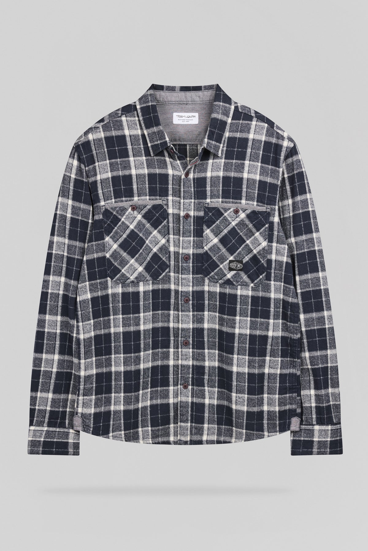 Chemise à carreaux en twill TRENT ML DARK NAVY