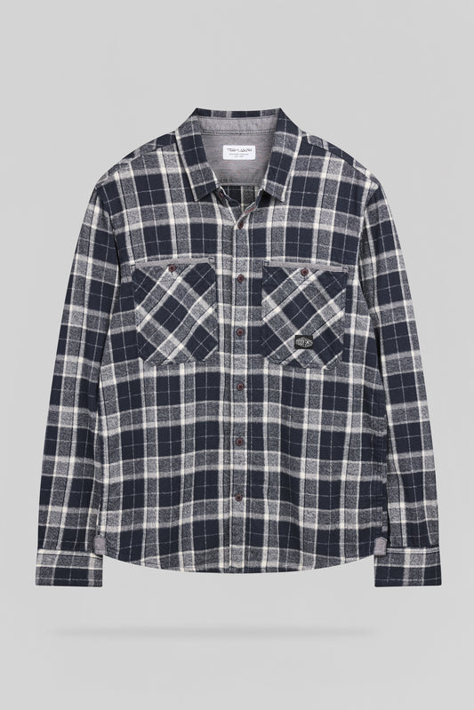 Achat Chemise à carreaux en twill TRENT ML DARK NAVY